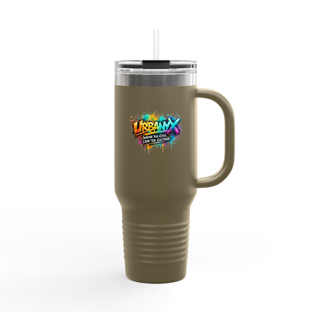 Urbanyx 40oz Insulated Travel Mug — Urban Graffiti 'Urban X' Colorful Logo