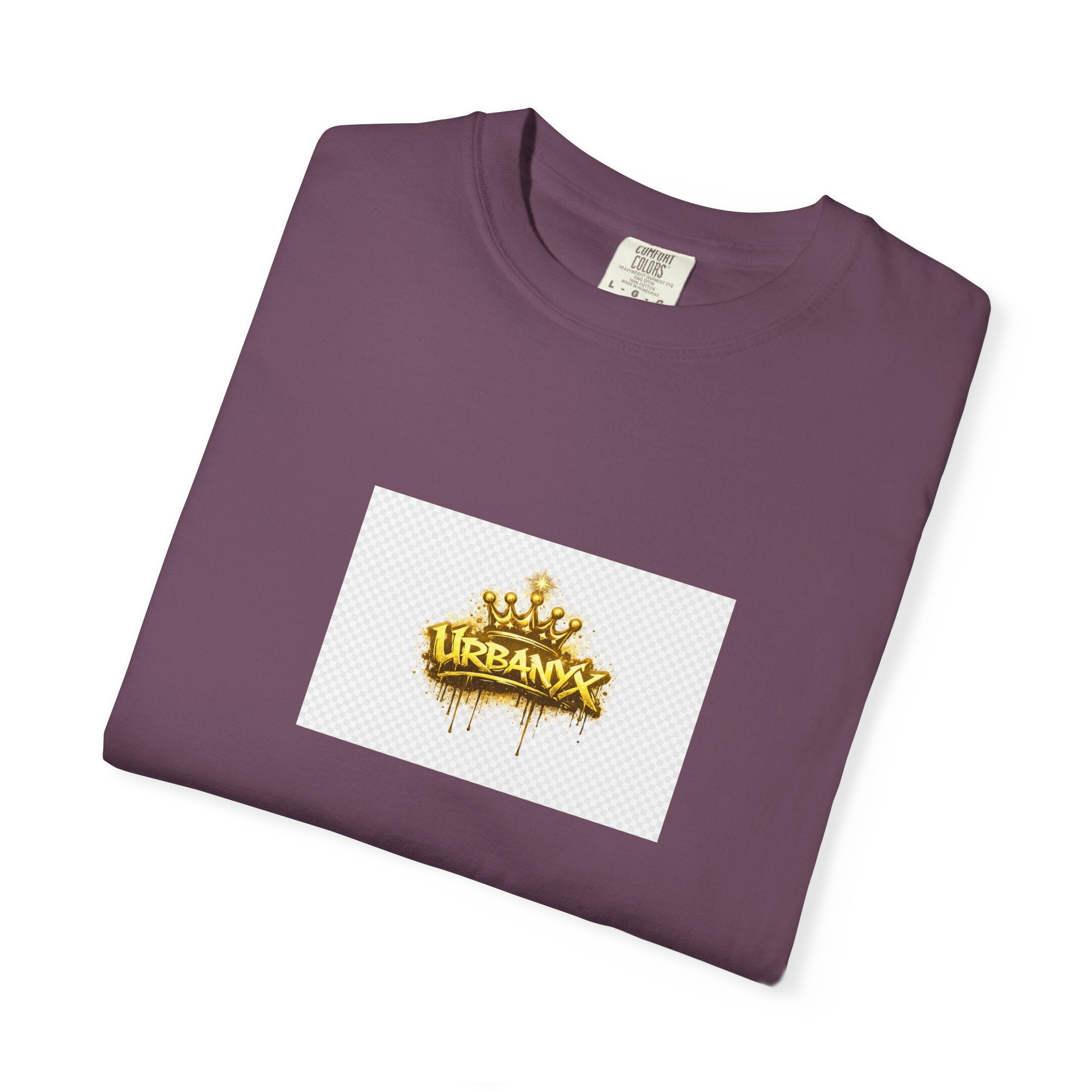 Crowned Urbanaxy Logo T-Shirt — Gold Drip Streetwear Tee