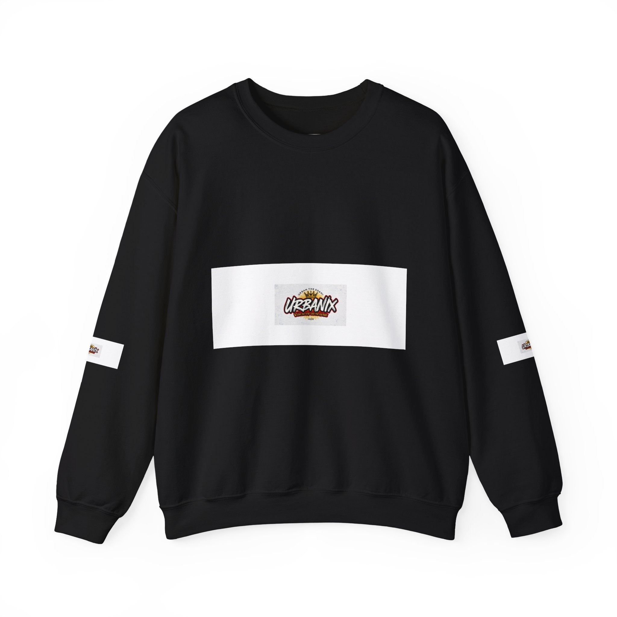 Crewneck Sweatshirt — 'Vibrant Urbanix' Logo Minimalist Streetwear