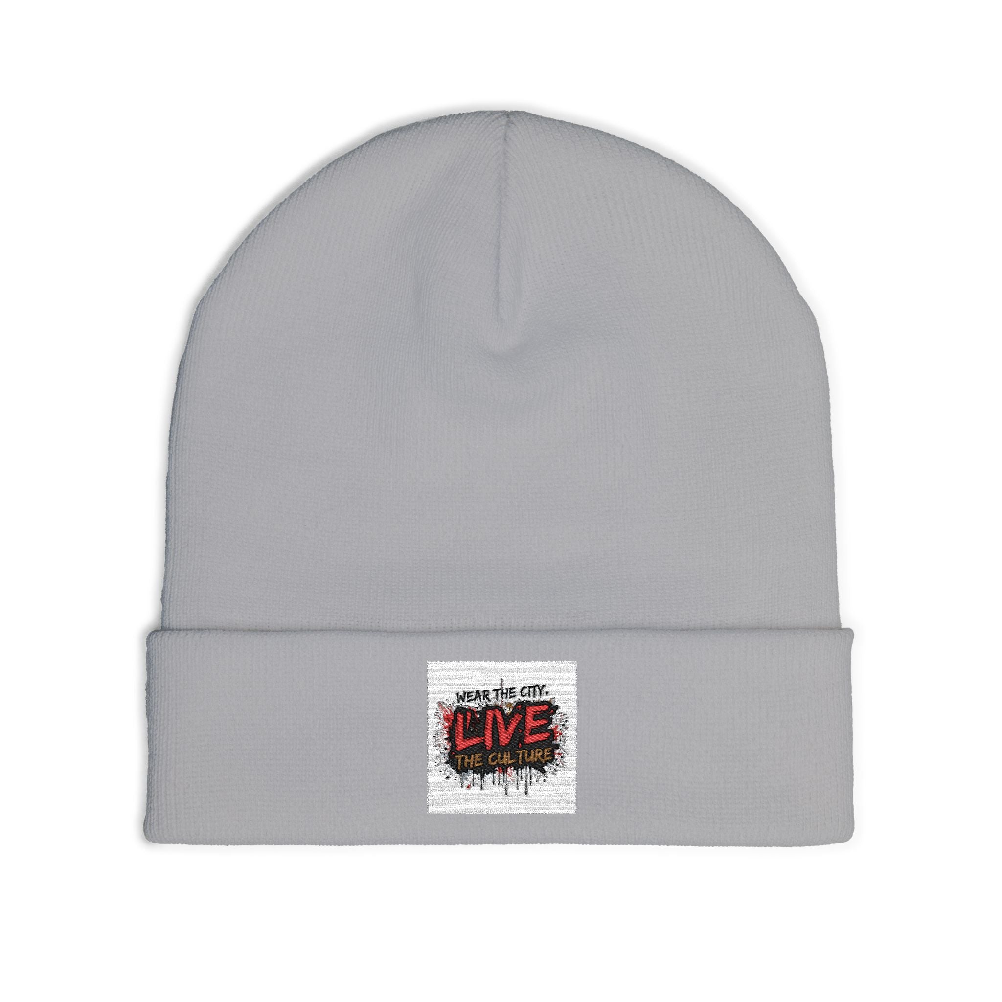 Embroidered 'Live the Culture' Knit Beanie – Urban Streetwear Winter Hat