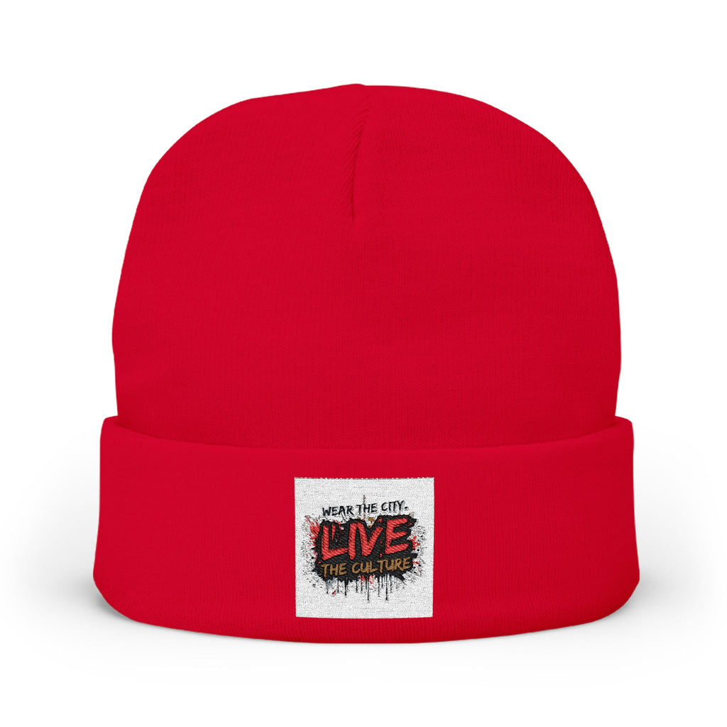 Embroidered 'Live the Culture' Knit Beanie – Urban Streetwear Winter Hat