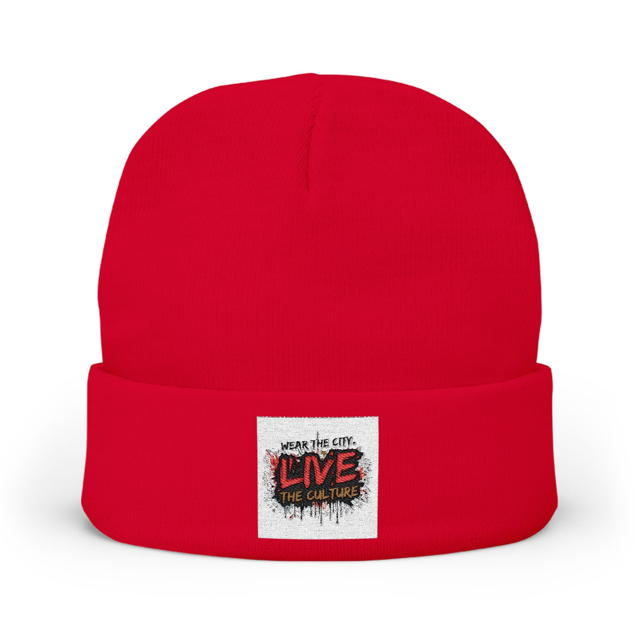 Embroidered 'Live the Culture' Knit Beanie – Urban Streetwear Winter Hat