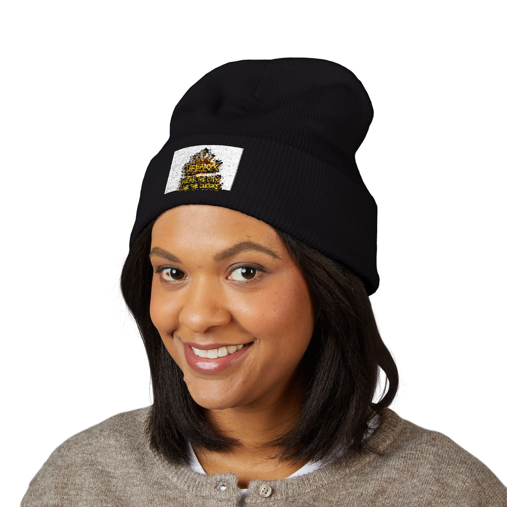 Urbanyx Embroidered Golden Poop Beanie — Cute Novelty Cuffed Winter Hat