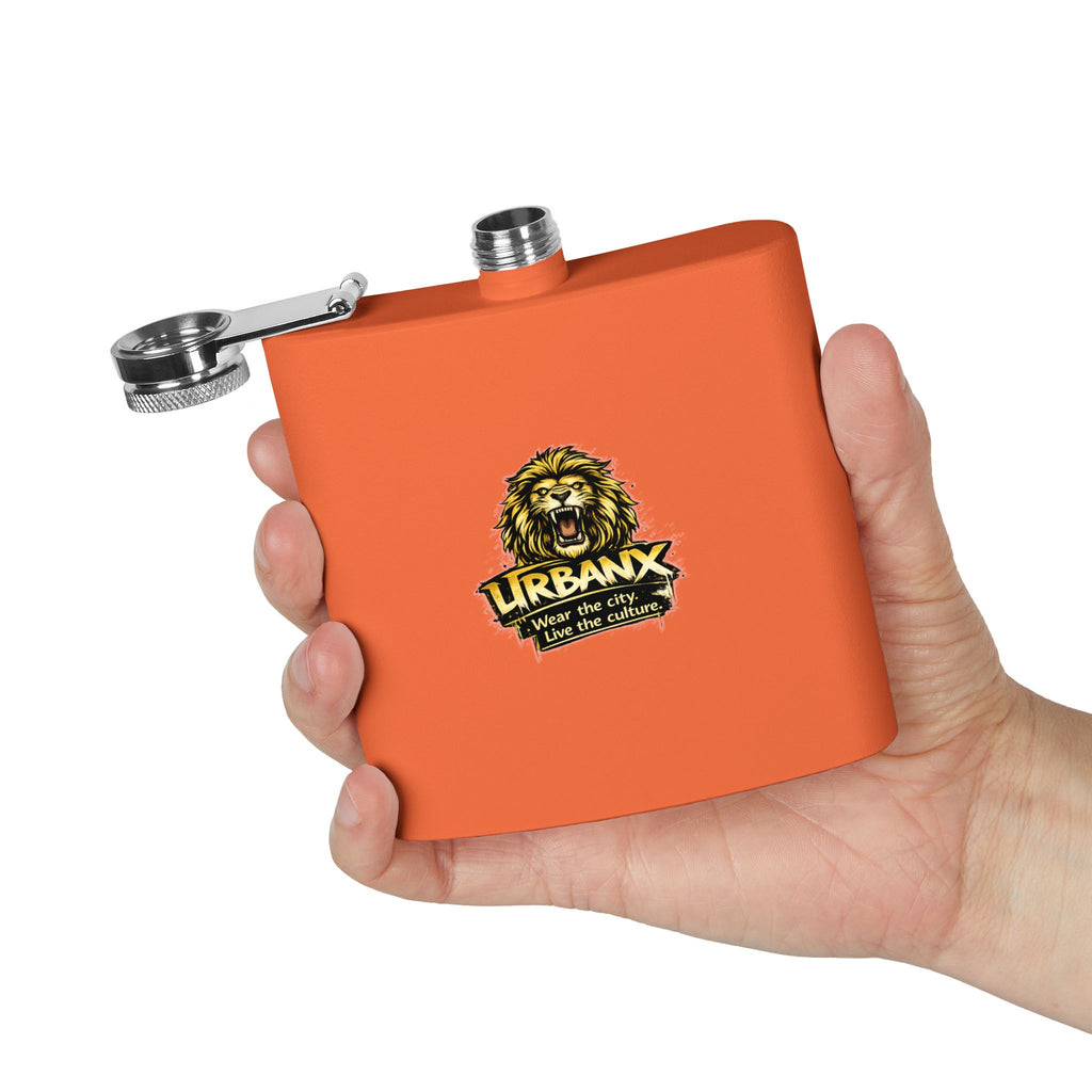 Urbanyx Flask — UrbanX Lion Logo 6oz Stainless Steel Hip Flask