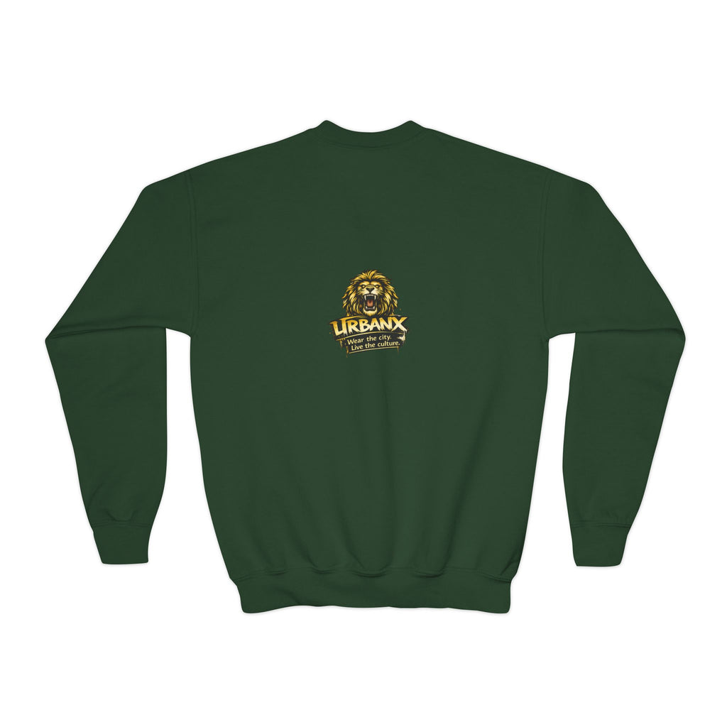 Urbanyx Youth Crewneck Sweatshirt - Colorful Urban Graffiti Logo Crew