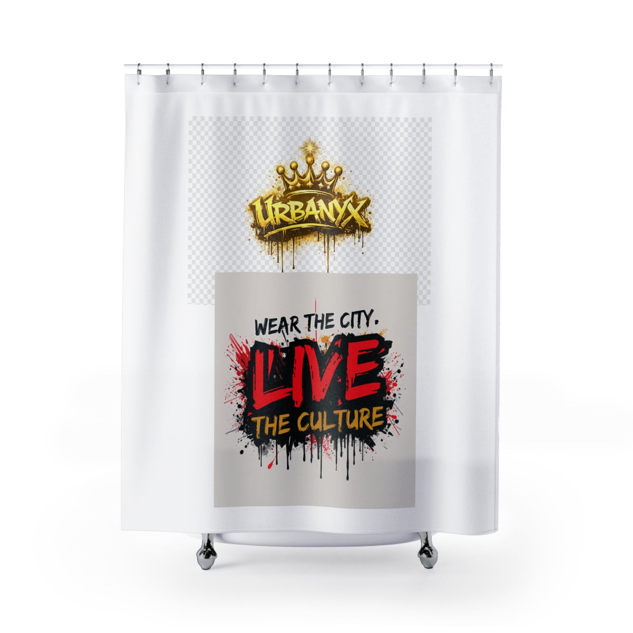 Urban Graffiti Shower Curtain – "Wear the City. Live the Culture" Street Art Bath Decor