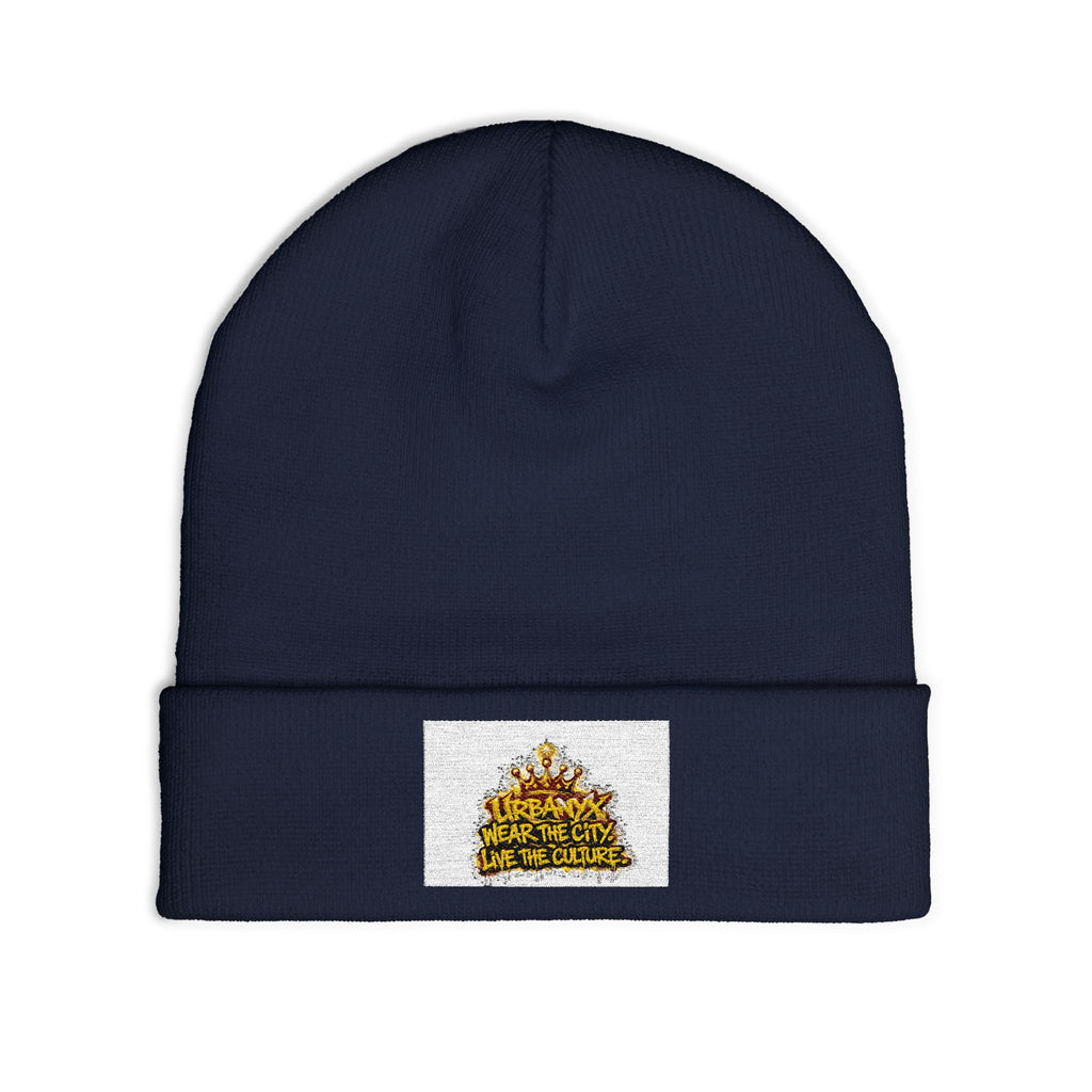 Urbanyx Embroidered Crown Knit Beanie — "Save the Cats, Save the Culture"