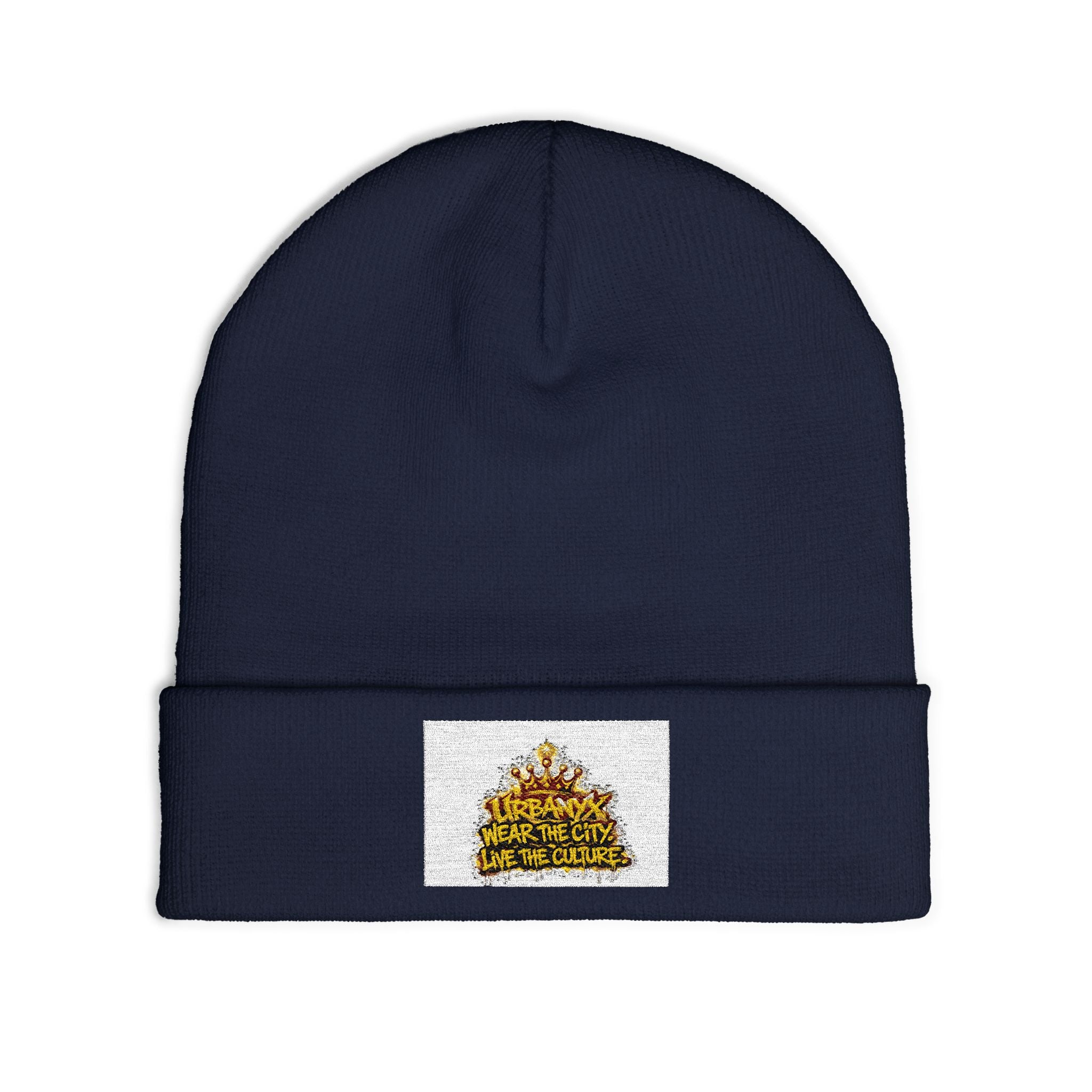 Urbanyx Embroidered Crown Knit Beanie — "Save the Cats, Save the Culture"