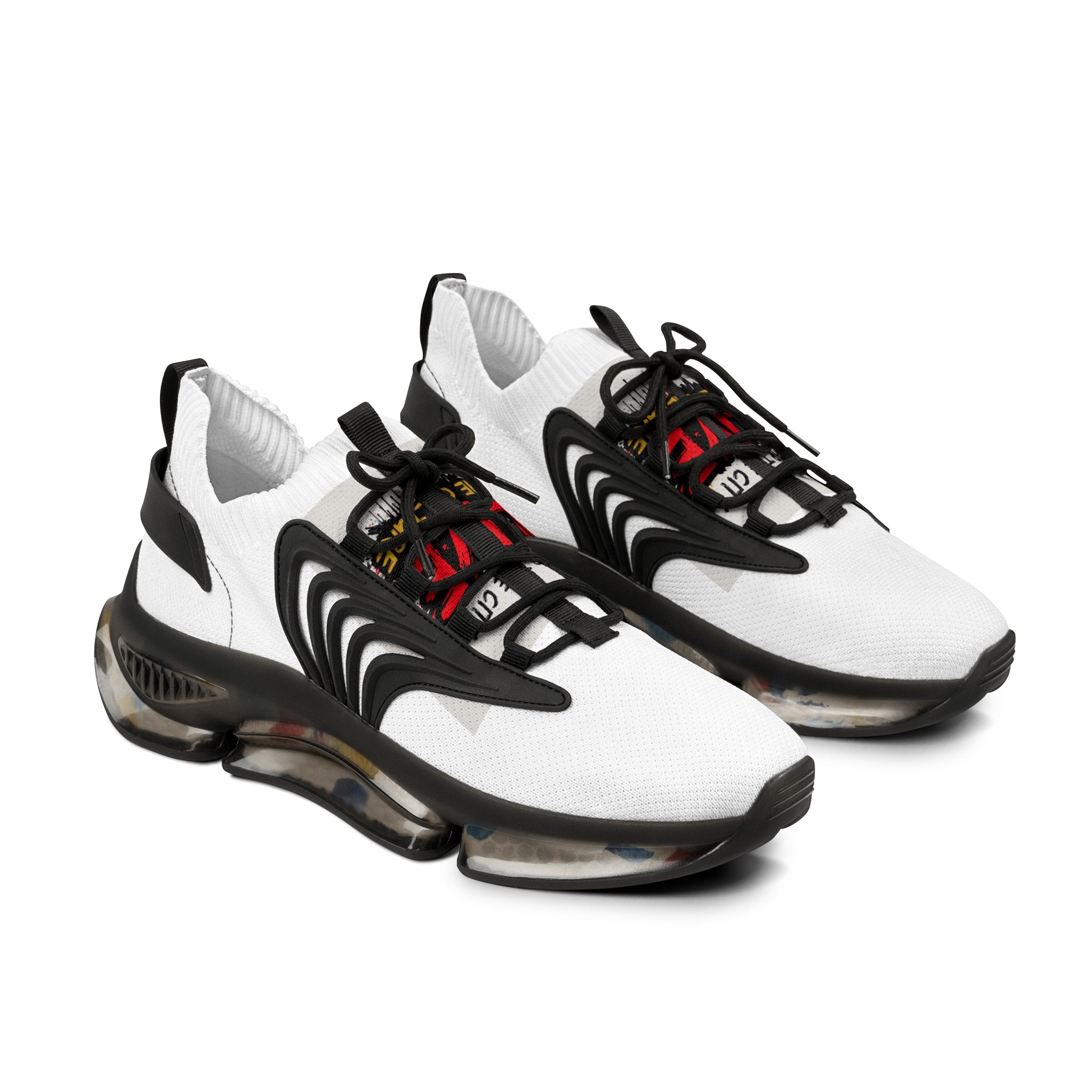 Men's White Mesh Sneakers — Lightweight Breathable Athletic Shoes with Color-Speckled SoleUrbanyX wear the city , we the Culture