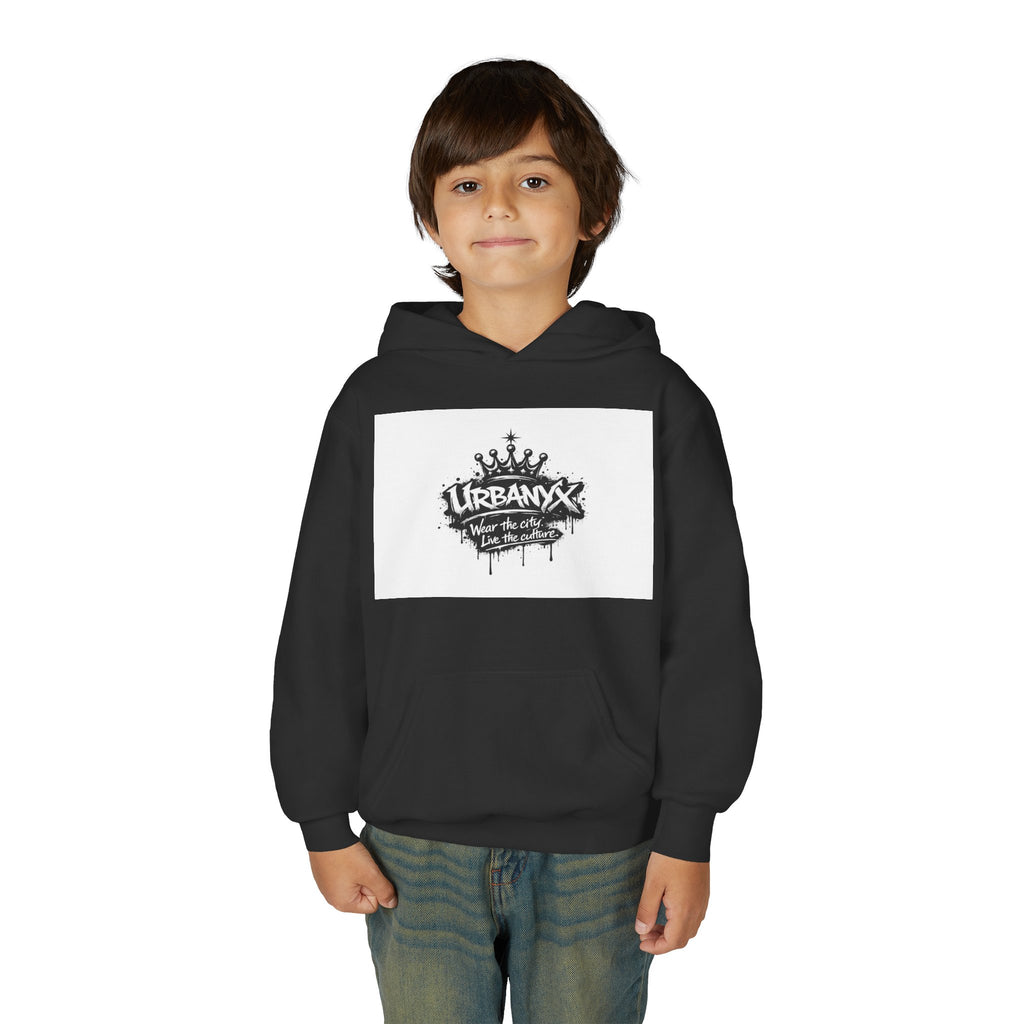 UrbanyX Youth Hoodie — UrbanX Graffiti Crown "Wear the City, Live the Culture" Streetwear