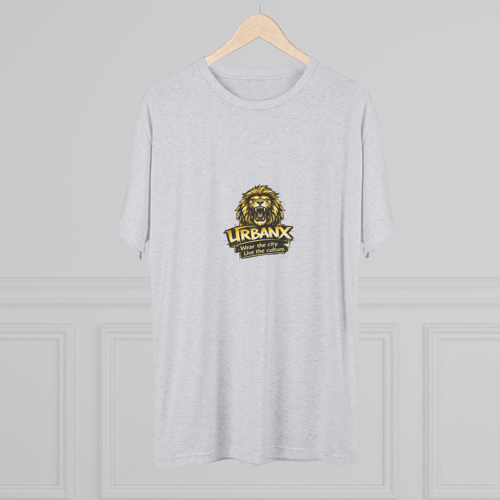 UrbanyX Lion Emblem Tee — "URBANX" Vintage Lion Logo Crew Shirt