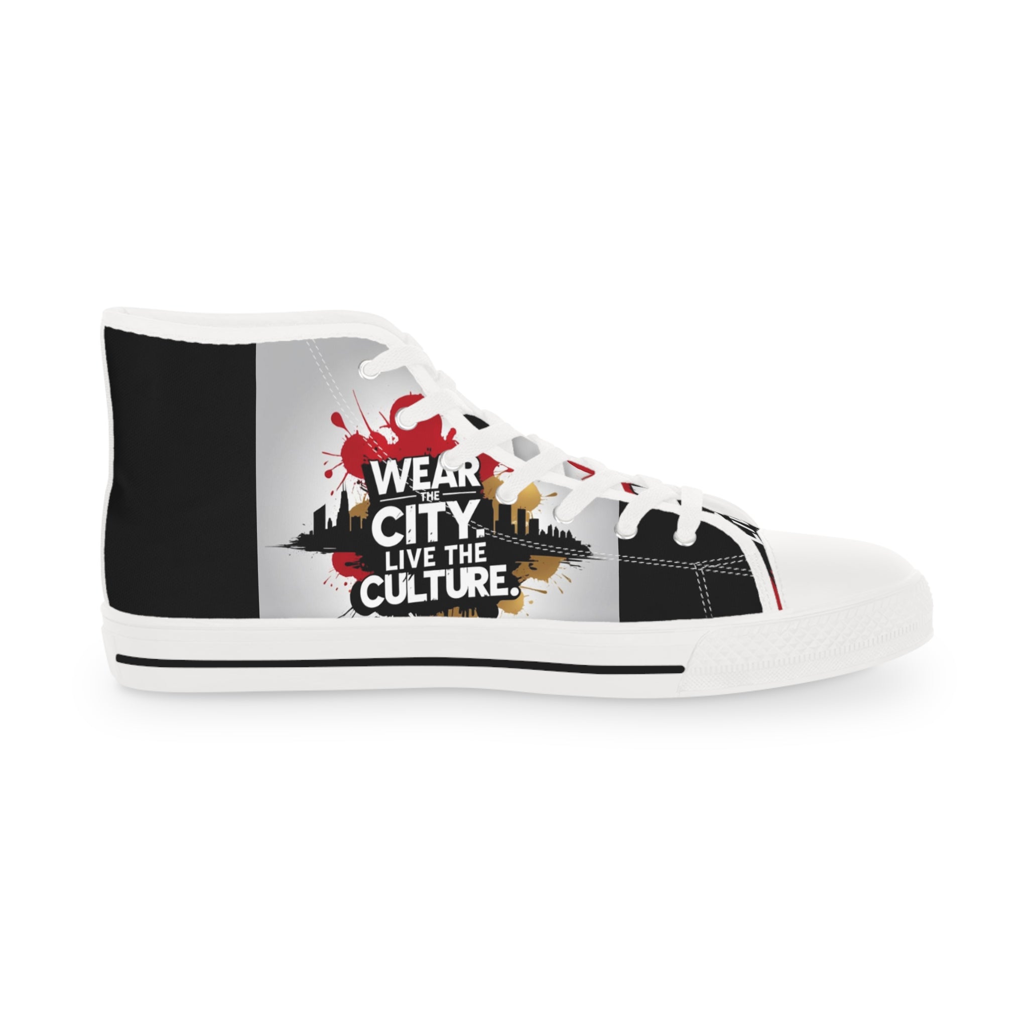 High Top Sneakers — "Wear the City, Live the Culture" Urban Street Art Design