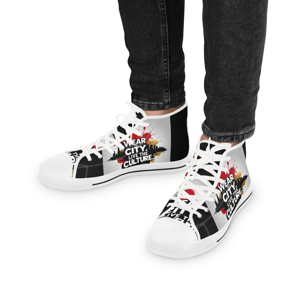 High Top Sneakers — "Wear the City, Live the Culture" Urban Street Art Design