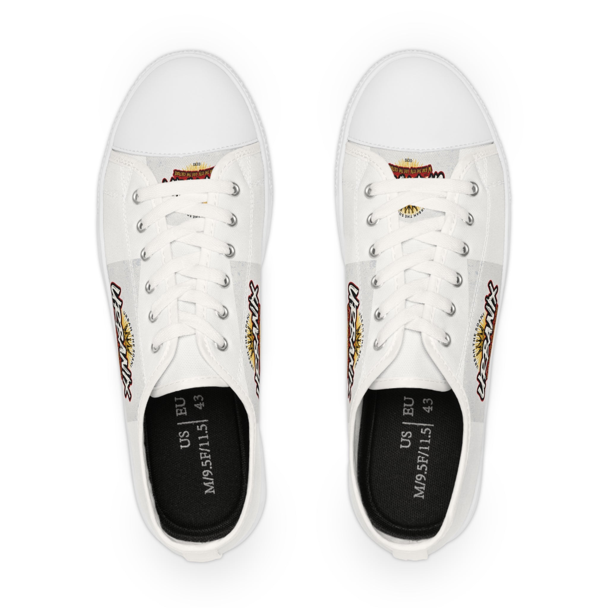 Urbanyv Low Top Sneakers — Urban Graffiti Logo Casual Shoes