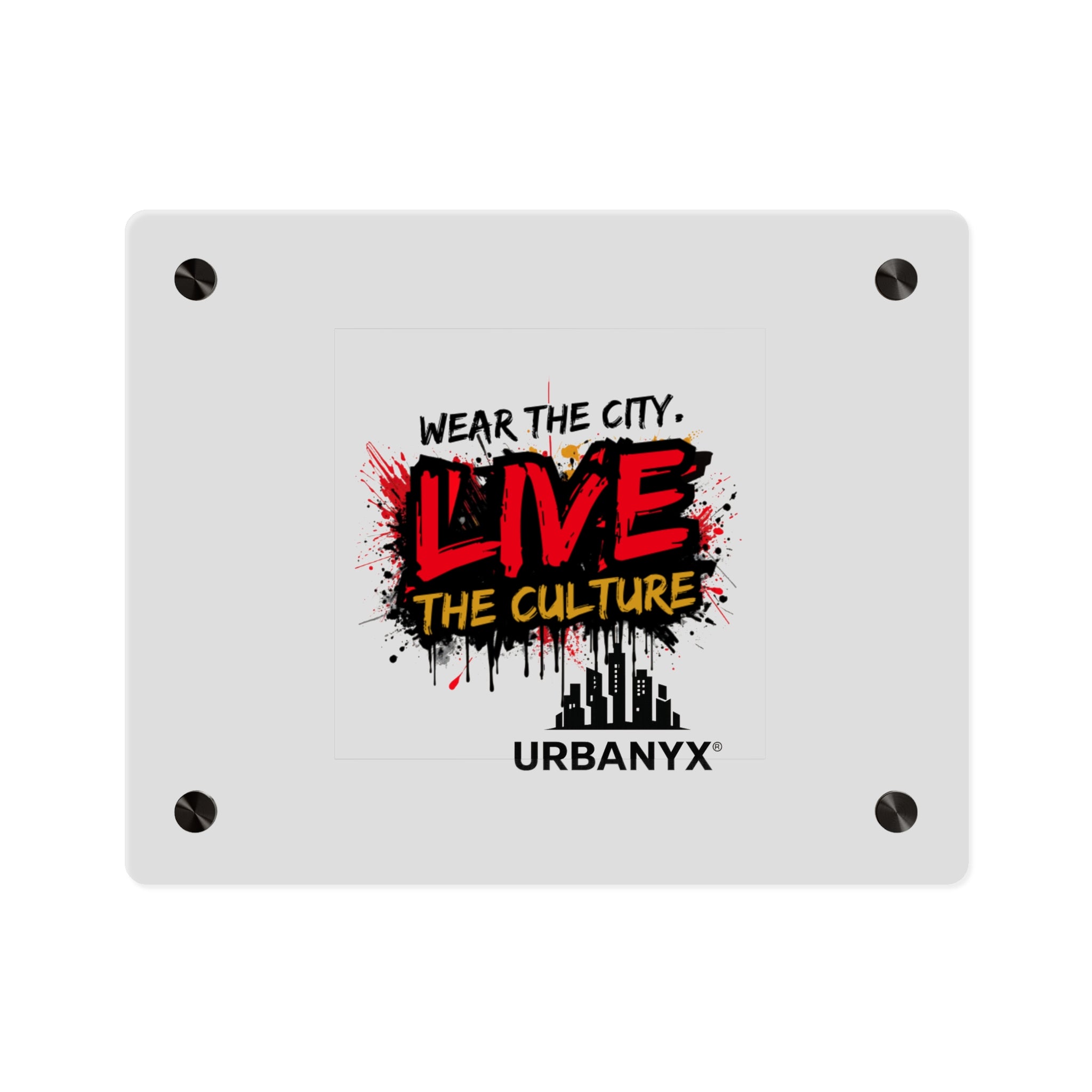 Urbanyx Live The Culture Acrylic Wall Art Panel – Urban Graffiti City Decor