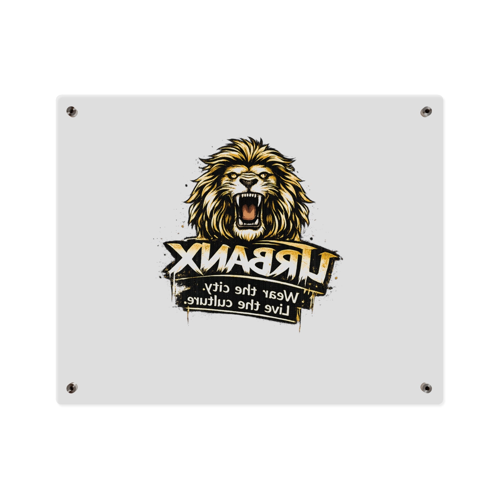 Urbanyx Acrylic Wall Art Panel — UrbanX Roaring Lion Logo Decor