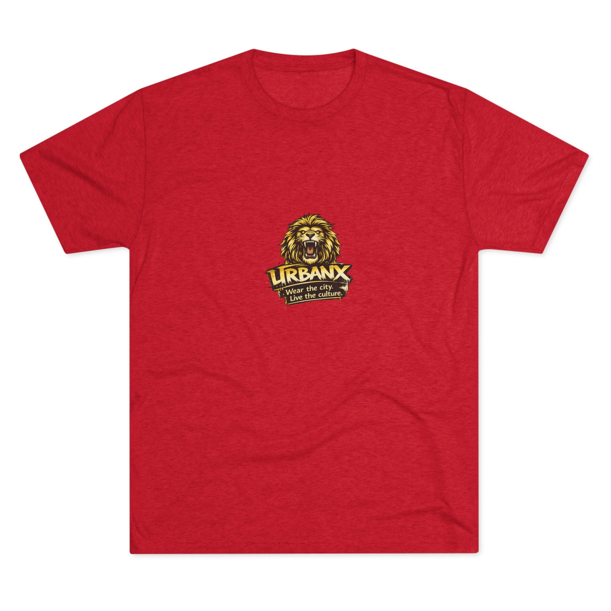 UrbanyX Lion Emblem Tee — "URBANX" Vintage Lion Logo Crew Shirt