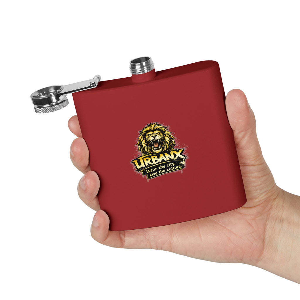 Urbanyx Flask — UrbanX Lion Logo 6oz Stainless Steel Hip Flask