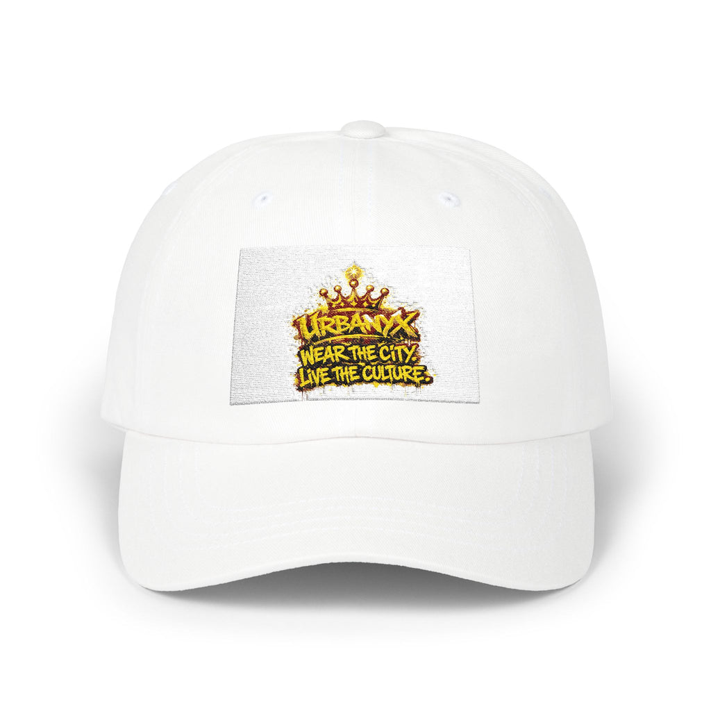 Urbanyx Classic Dad Cap — Golden Crown "Wear the City, Love the Culture" Embroidered Hat