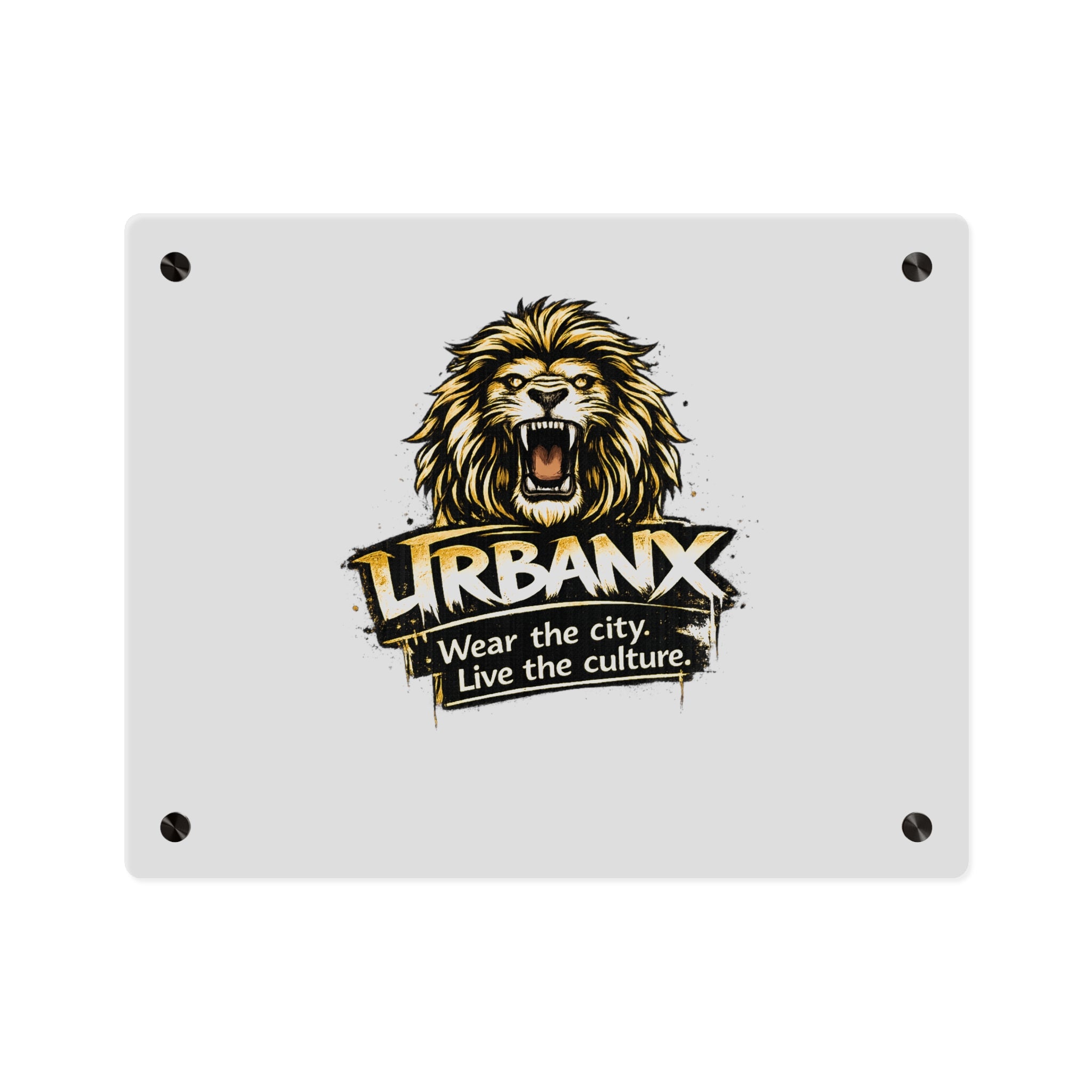 Urbanyx Acrylic Wall Art Panel — UrbanX Roaring Lion Logo Decor