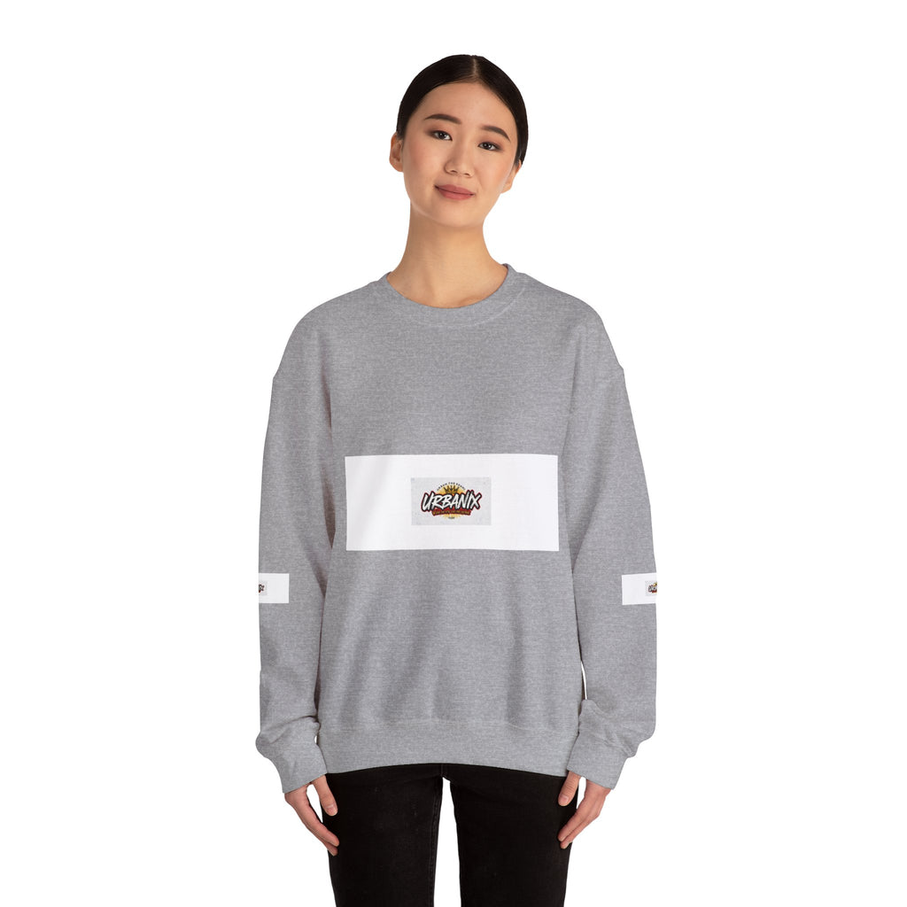 Crewneck Sweatshirt — 'Vibrant Urbanix' Logo Minimalist Streetwear