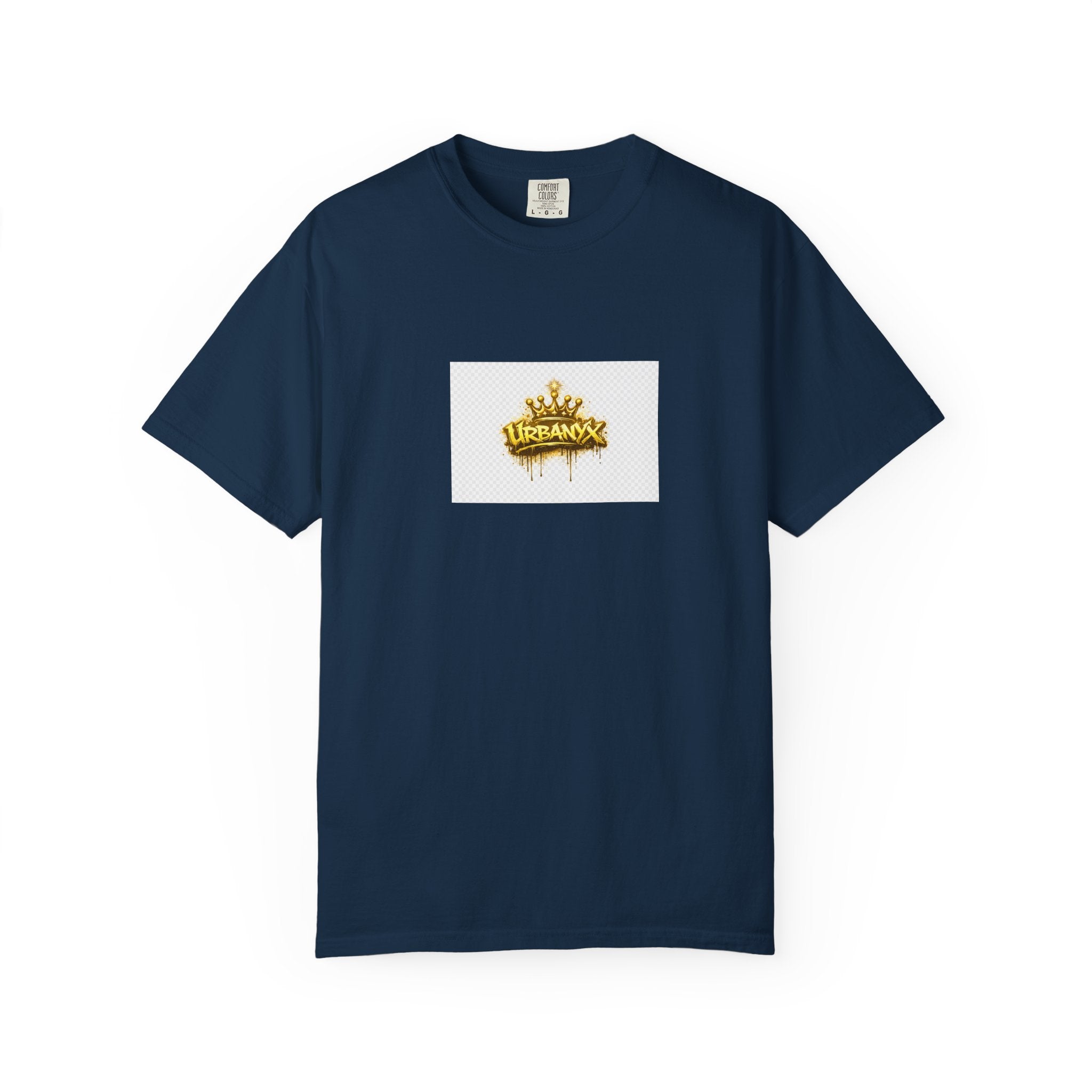 Crowned Urbanaxy Logo T-Shirt — Gold Drip Streetwear Tee