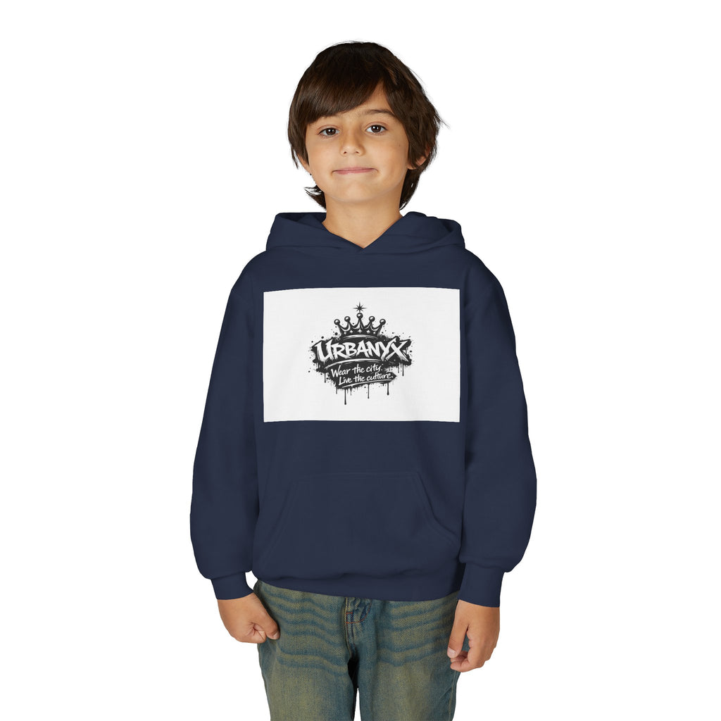 UrbanyX Youth Hoodie — UrbanX Graffiti Crown "Wear the City, Live the Culture" Streetwear