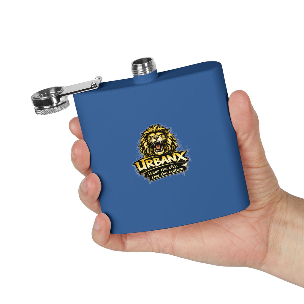 Urbanyx Flask — UrbanX Lion Logo 6oz Stainless Steel Hip Flask
