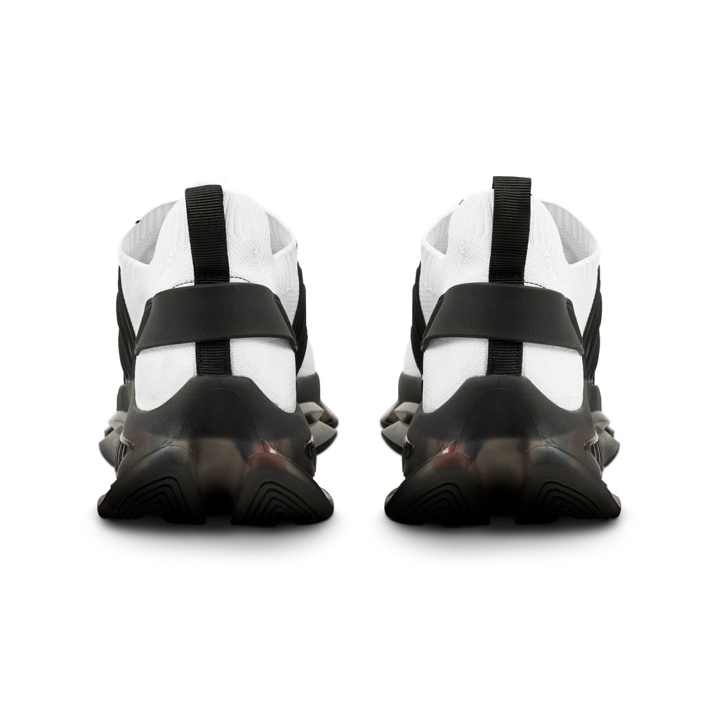 Men's White Mesh Sneakers with Black Star Graphic — Lightweight Athletic Shoes Urbanyx wear the city , we the culture