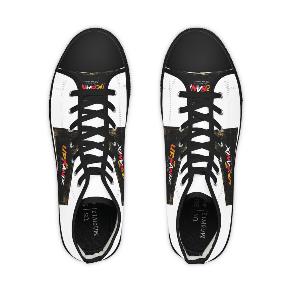 High Top Sneakers — Urban Graffiti Logo Men's Casual Shoes