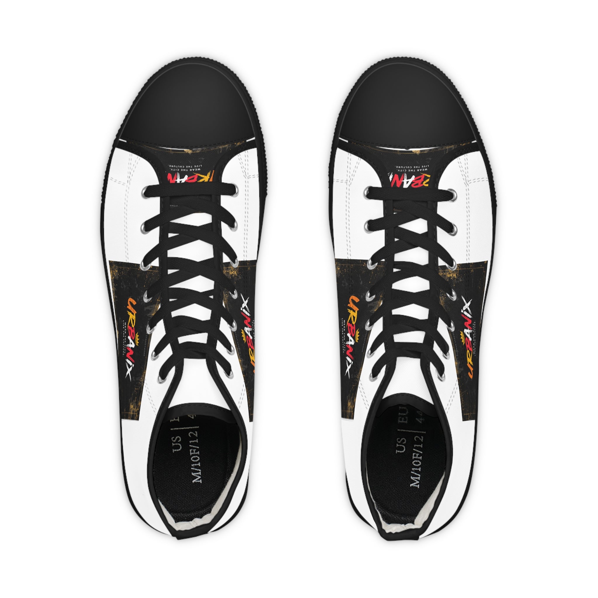High Top Sneakers — Urban Graffiti Logo Men's Casual Shoes