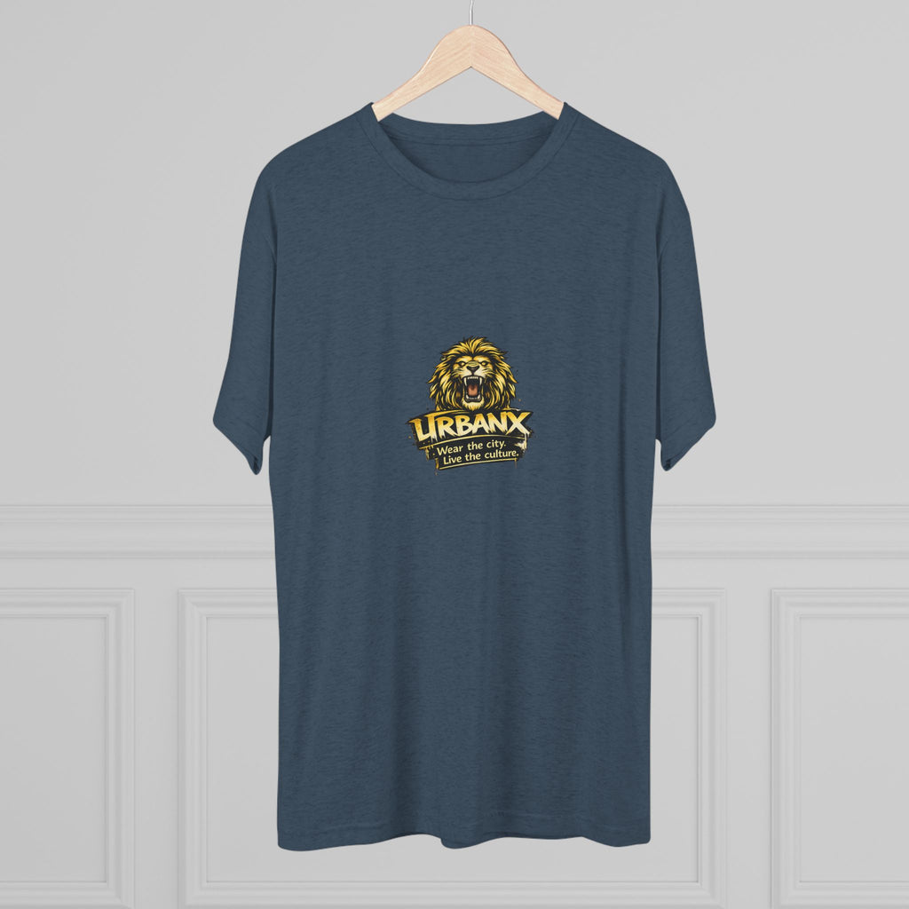 UrbanyX Lion Emblem Tee — "URBANX" Vintage Lion Logo Crew Shirt