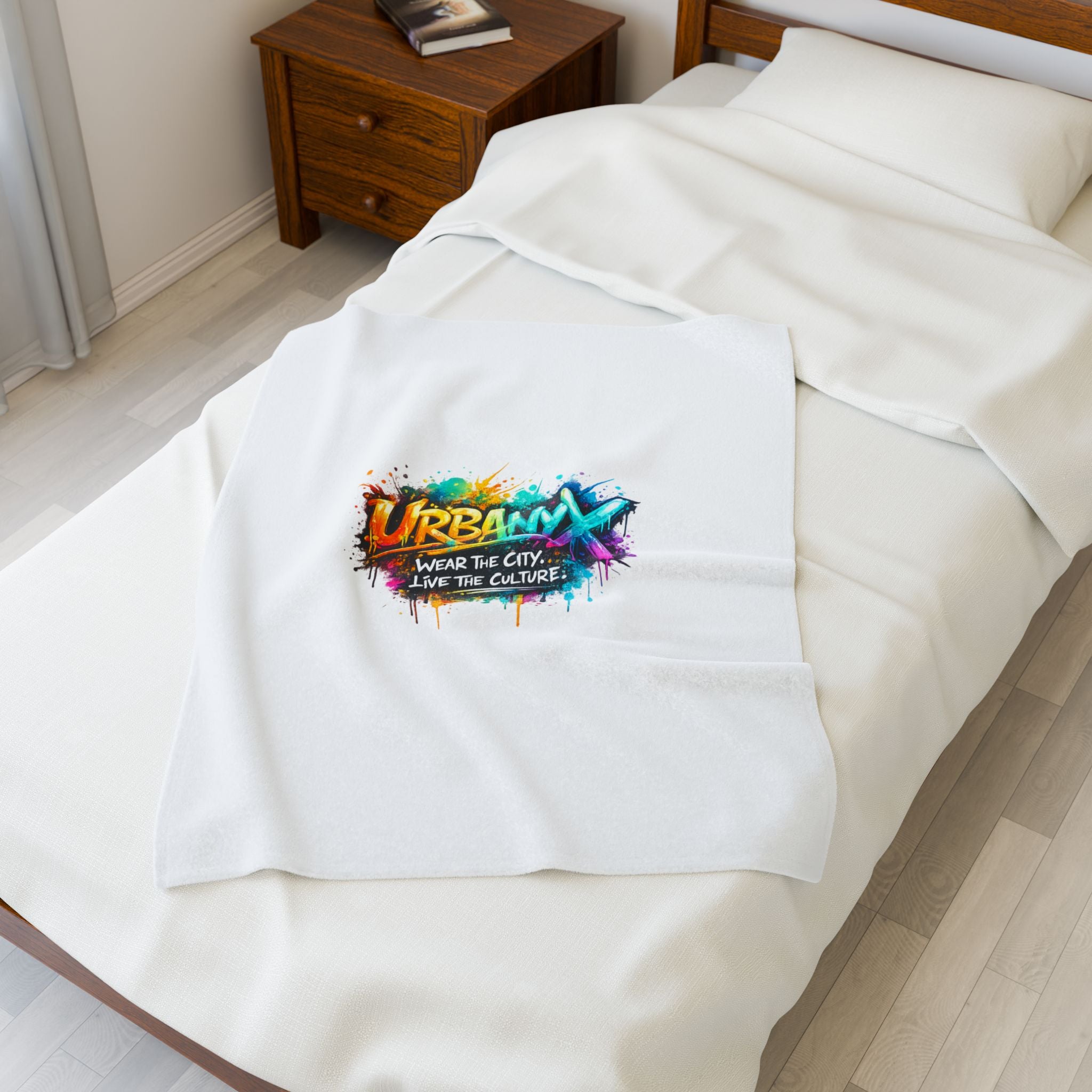 Urbanyx Graffiti Velveteen Plush Blanket — 'Wear the City, Live the Culture' Cozy Throw