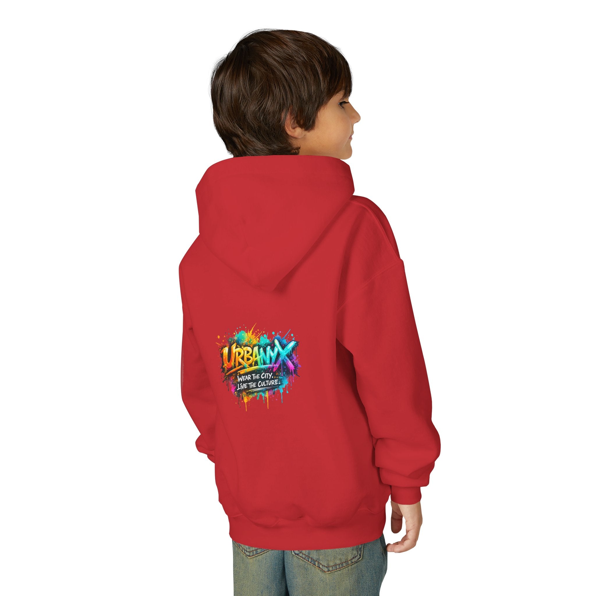 Urbanyx Youth Hoodie — UrbanX Graffiti Logo Sweatshirt (Color Splash)