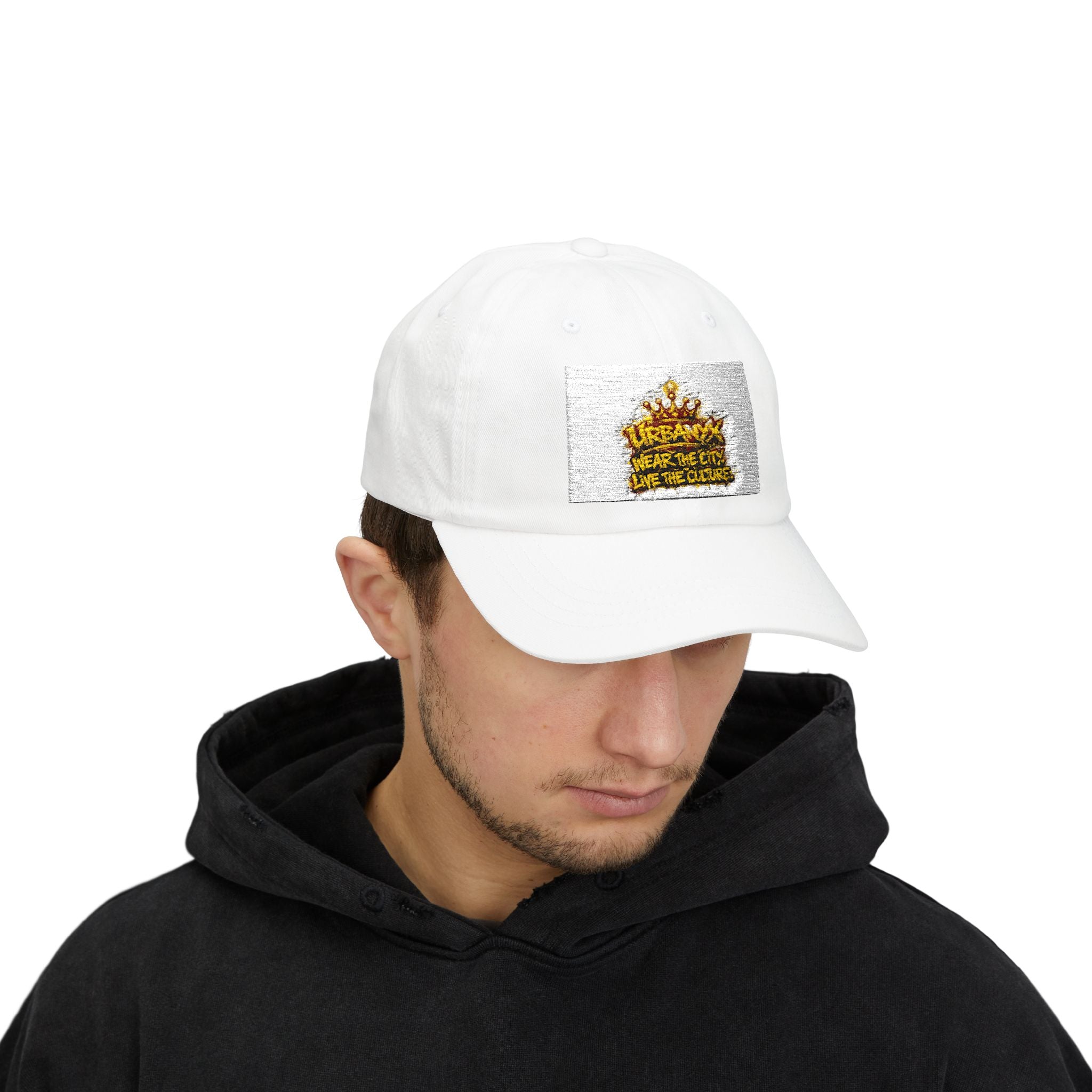 Urbanyx Classic Dad Cap — Golden Crown "Wear the City, Love the Culture" Embroidered Hat