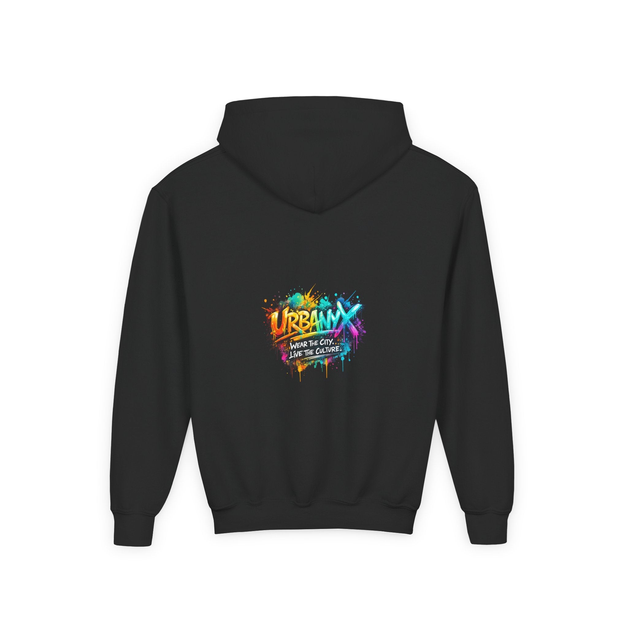 Urbanyx Youth Hoodie — UrbanX Graffiti Logo Sweatshirt (Color Splash)