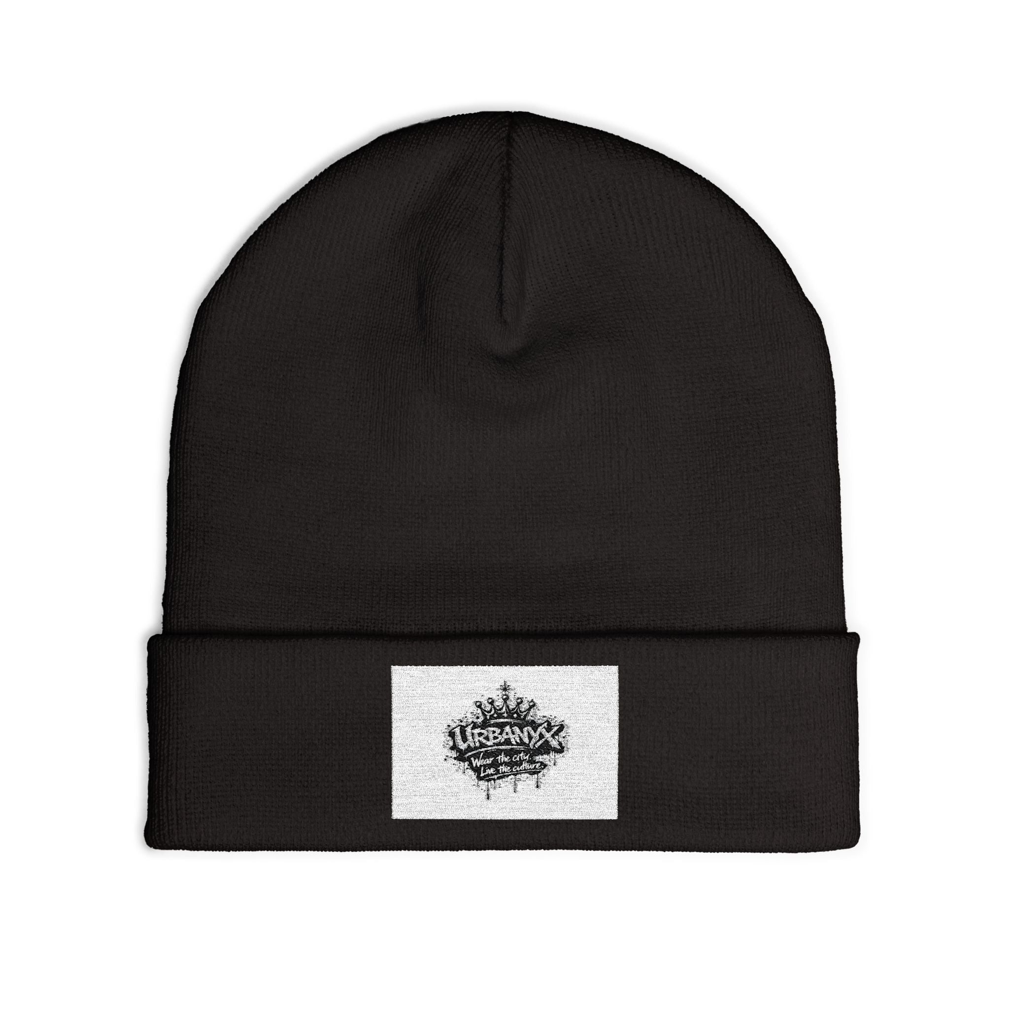Embroidered Crown Knit Beanie – Vintage Crest Winter Hat