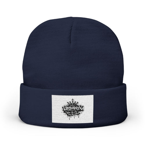 Embroidered Crown Knit Beanie – Vintage Crest Winter Hat