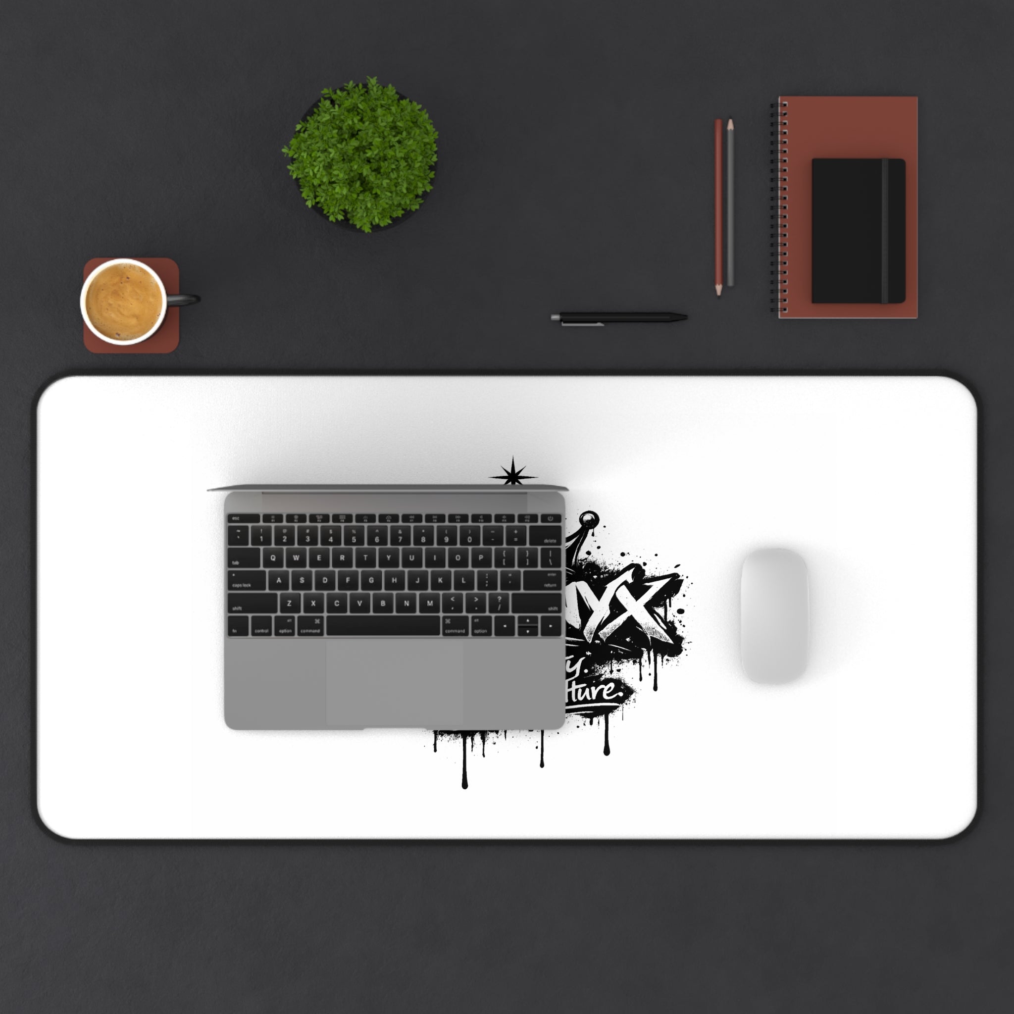 Urbanyx  Crown Desk Mat — Graffiti Logo Mouse Pad for Gamers & Creatives