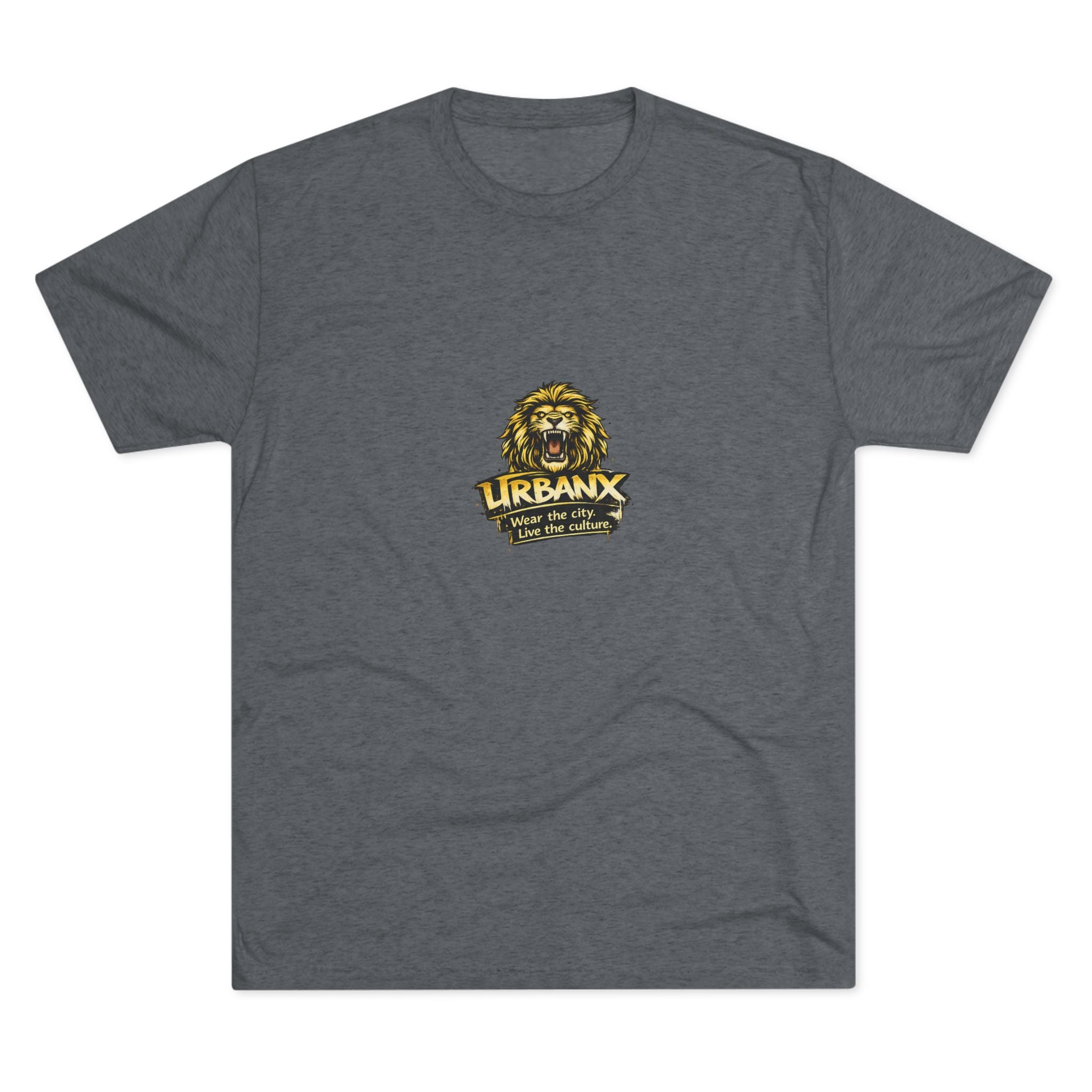 UrbanyX Lion Emblem Tee — "URBANX" Vintage Lion Logo Crew Shirt