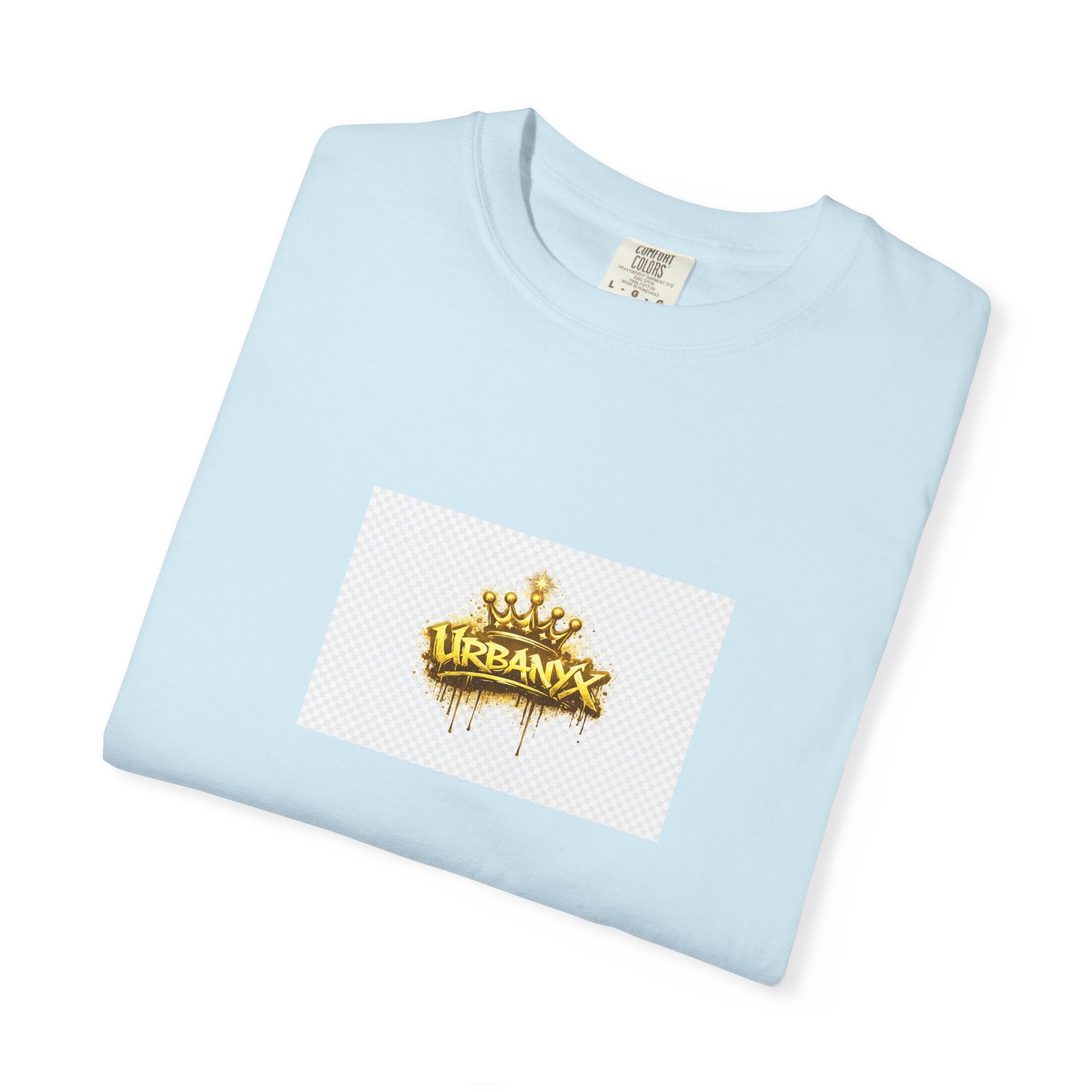 Crowned Urbanaxy Logo T-Shirt — Gold Drip Streetwear Tee