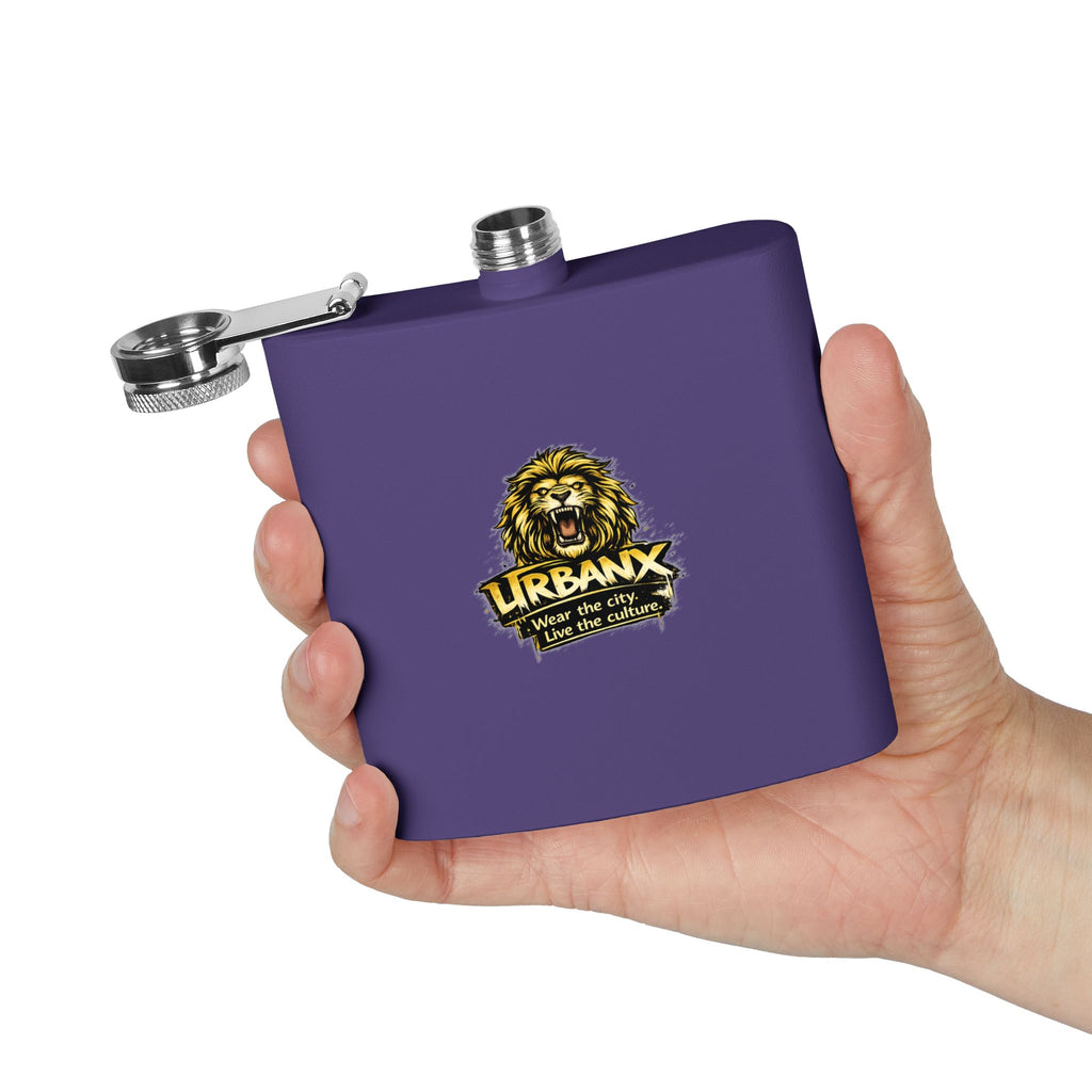 Urbanyx Flask — UrbanX Lion Logo 6oz Stainless Steel Hip Flask