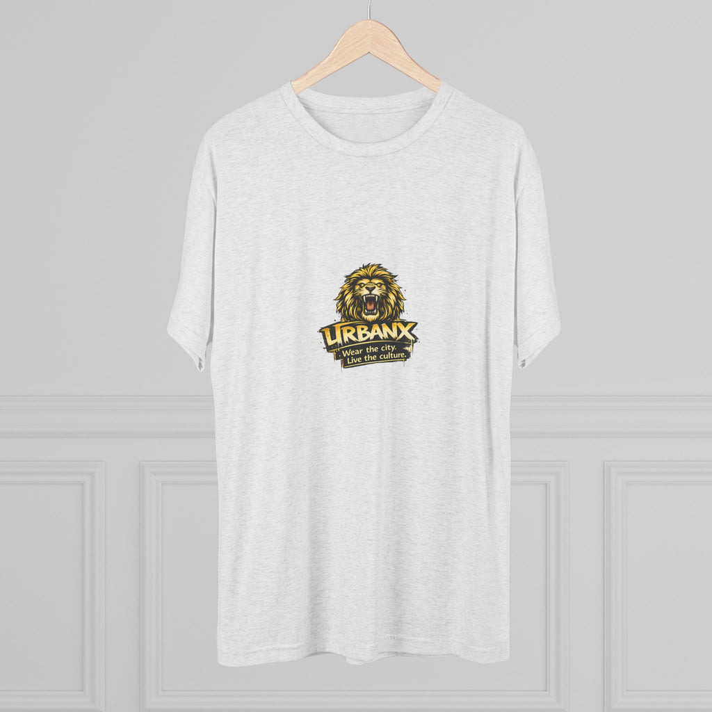 UrbanyX Lion Emblem Tee — "URBANX" Vintage Lion Logo Crew Shirt