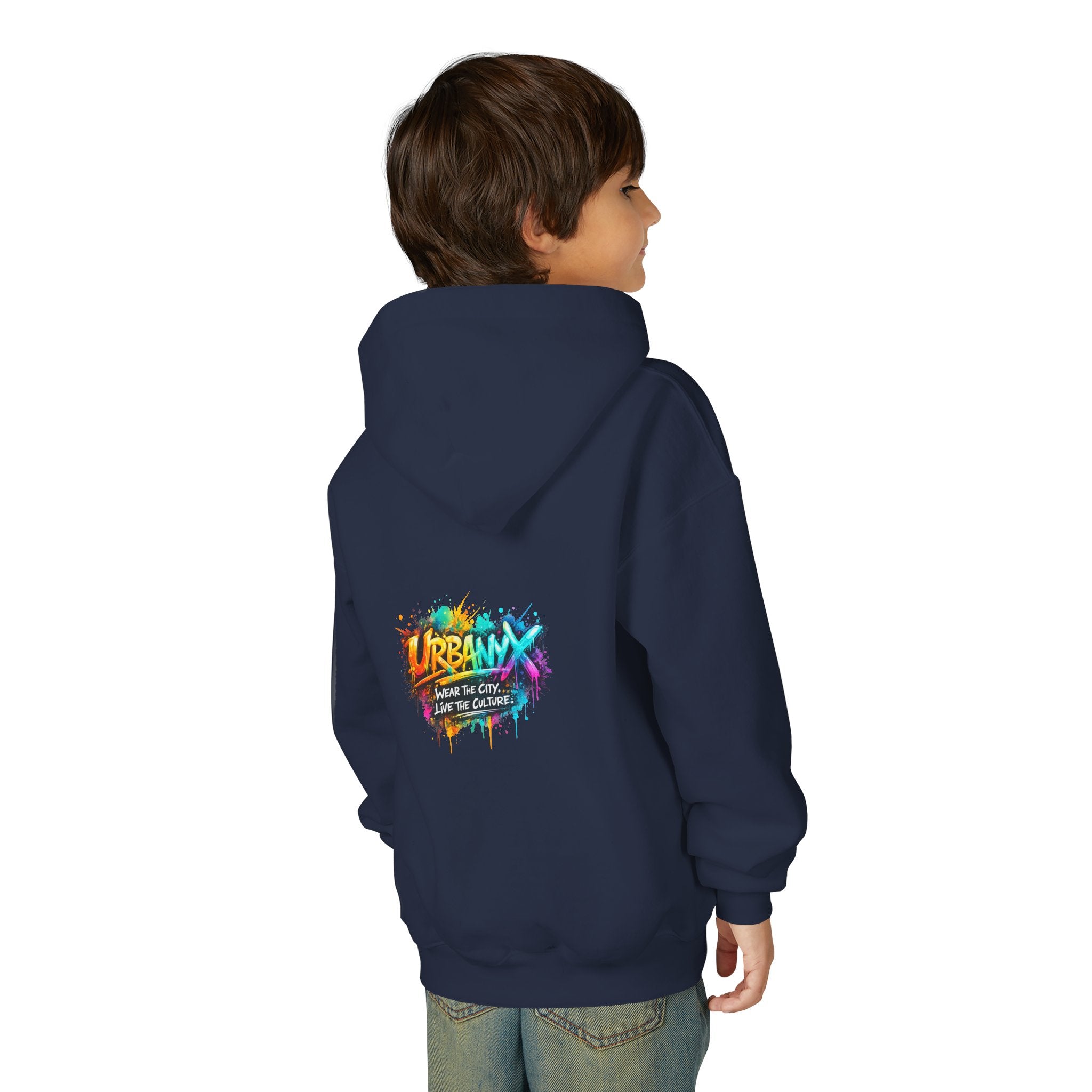 Urbanyx Youth Hoodie — UrbanX Graffiti Logo Sweatshirt (Color Splash)