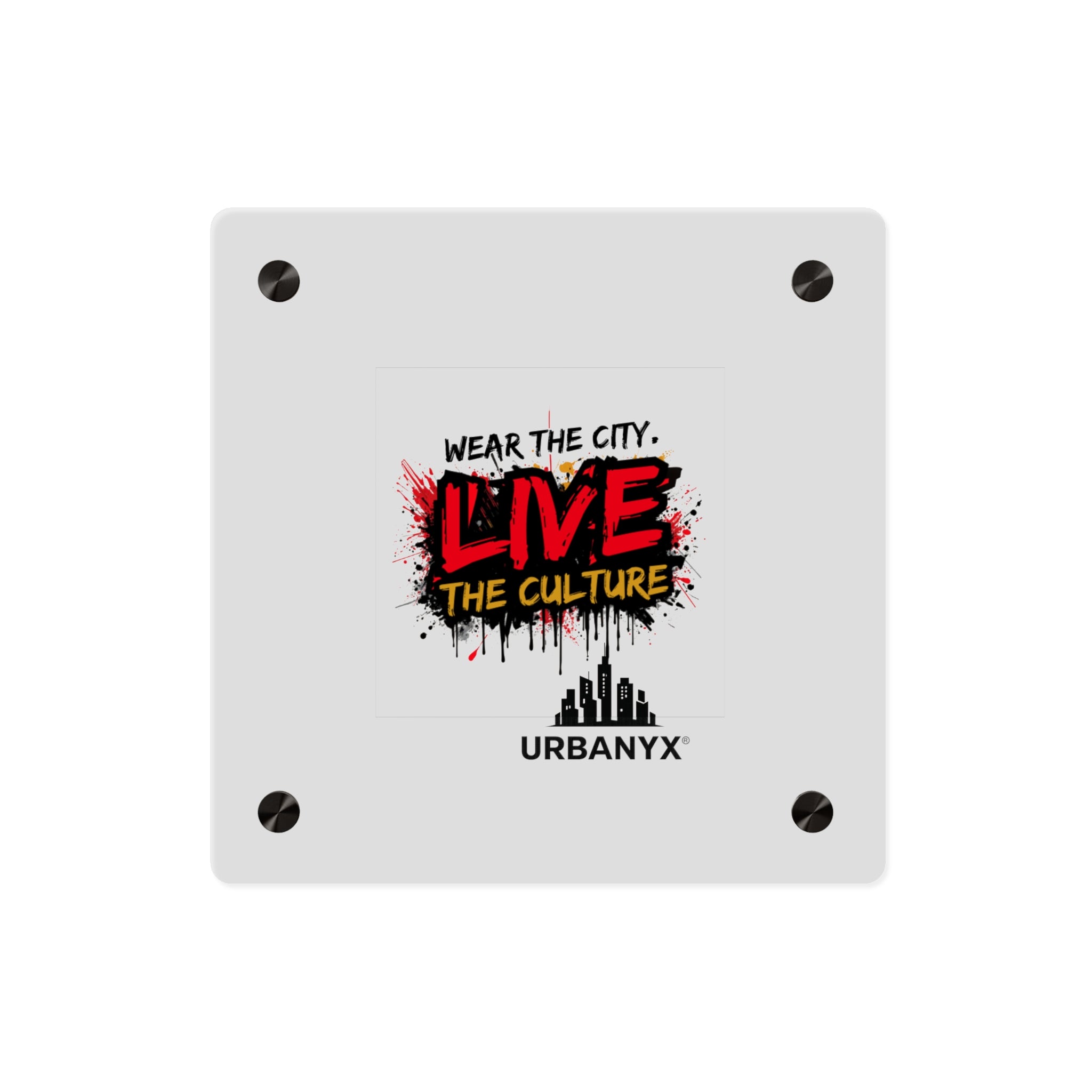 Urbanyx Live The Culture Acrylic Wall Art Panel – Urban Graffiti City Decor