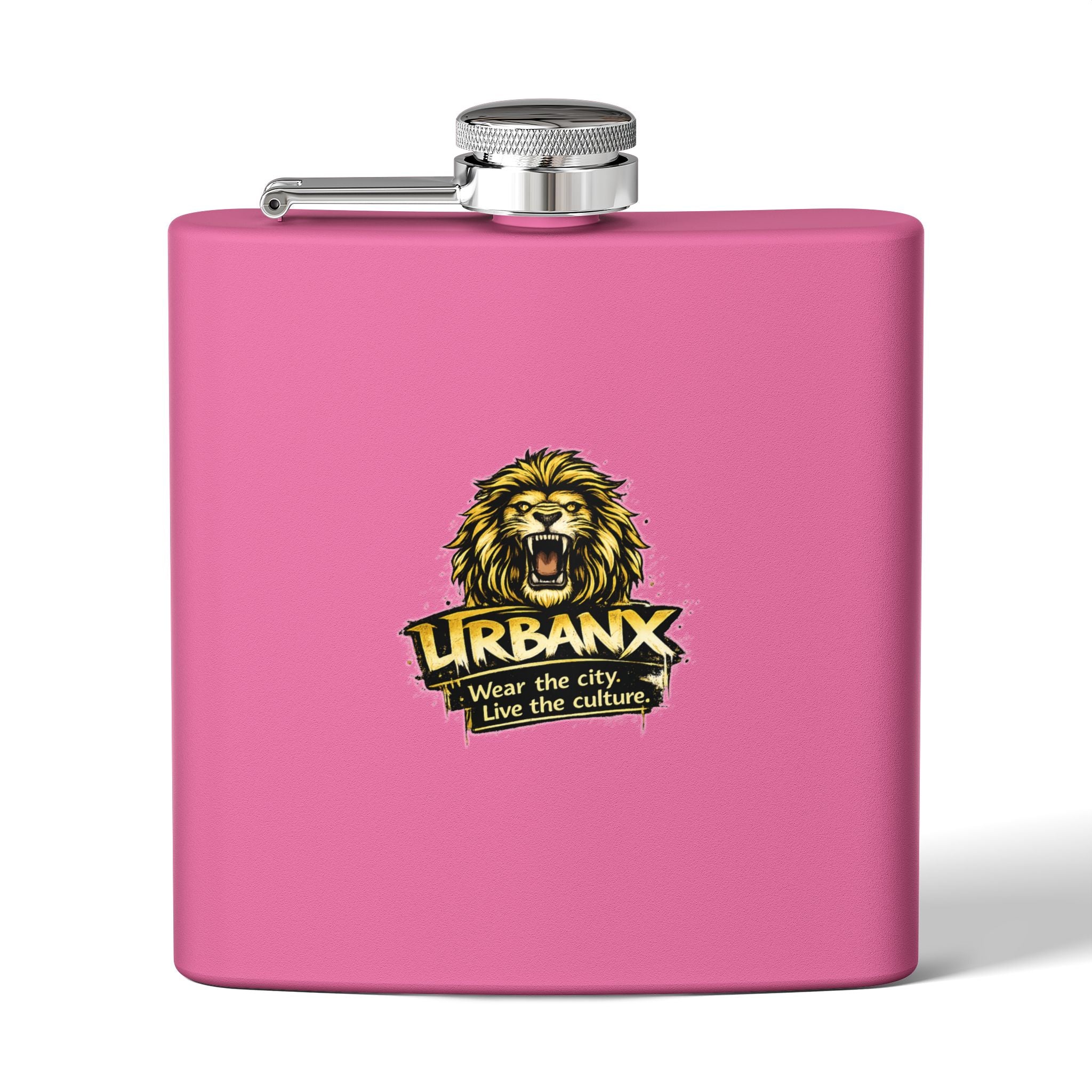 Urbanyx Flask — UrbanX Lion Logo 6oz Stainless Steel Hip Flask