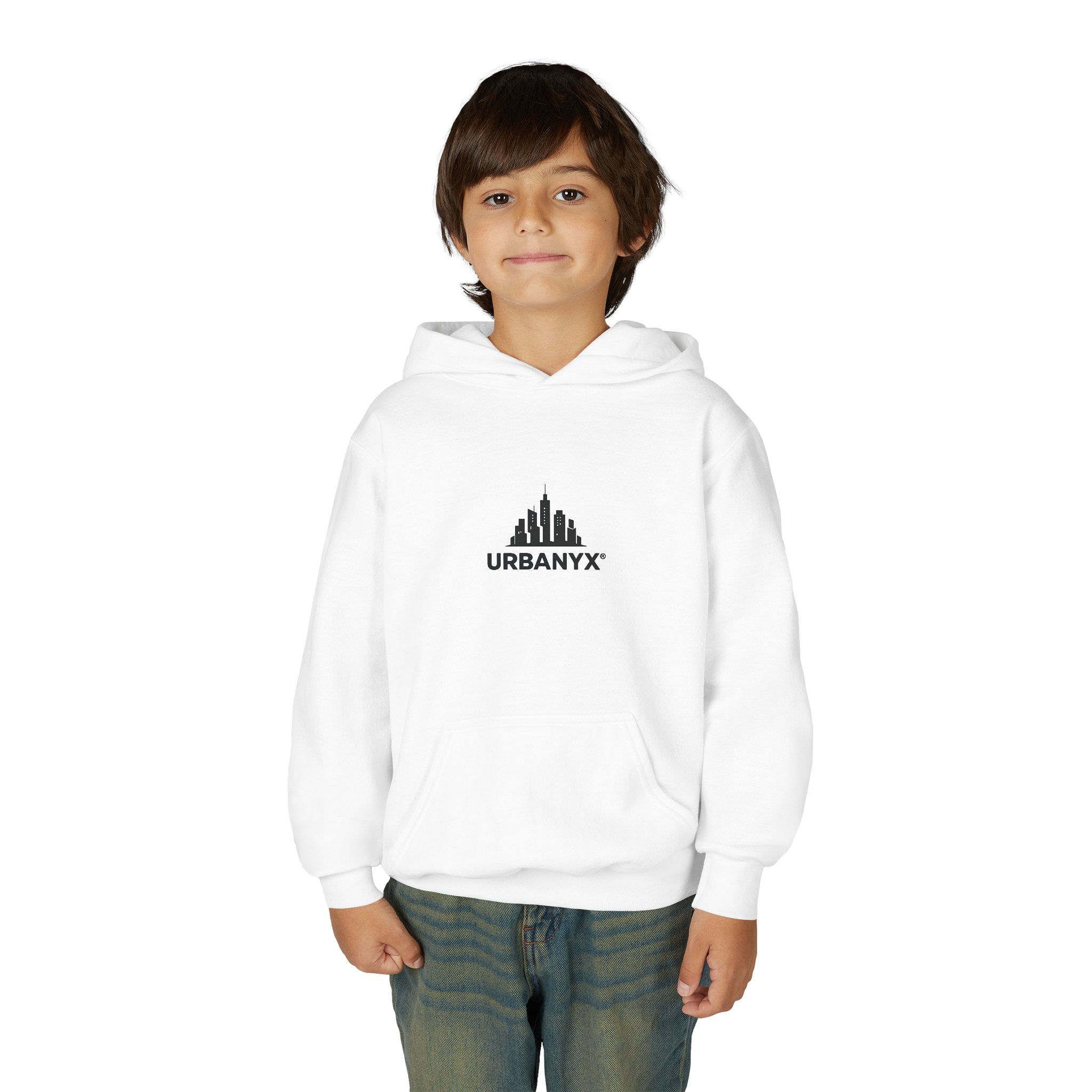 Urbanyx Kids Hoodie — UrbanX Logo Front & Colorful Graffiti Back Youth Sweatshirt