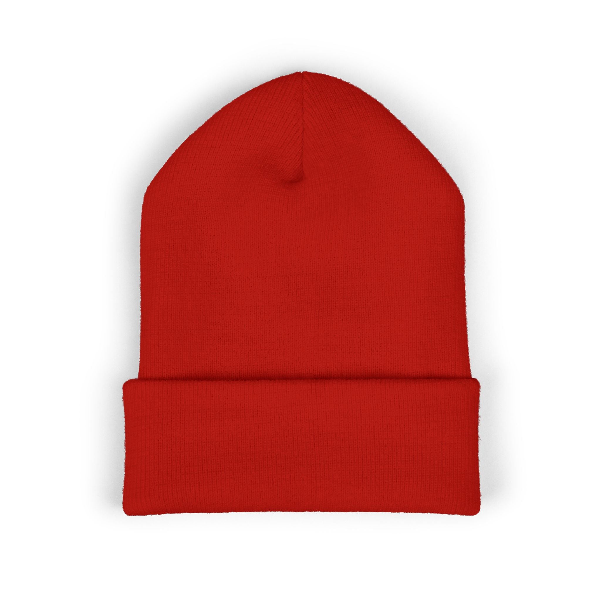 Urbanyx Embroidered Fire Patch Cuffed Beanie — Cozy White Knit Winter Hat
