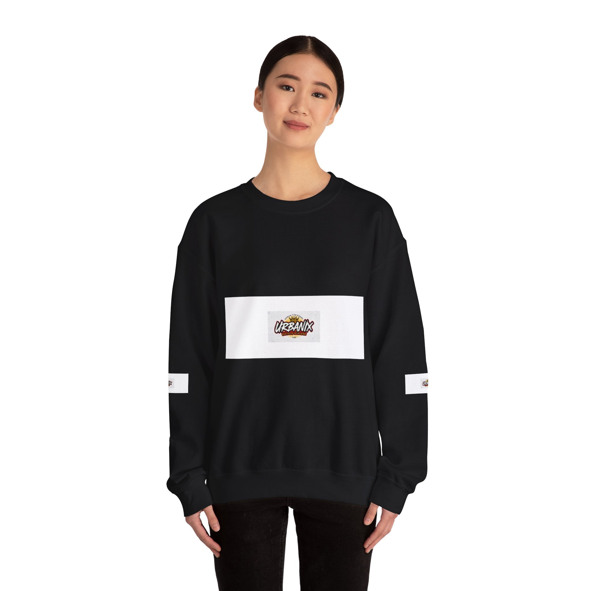 Crewneck Sweatshirt — 'Vibrant Urbanix' Logo Minimalist Streetwear