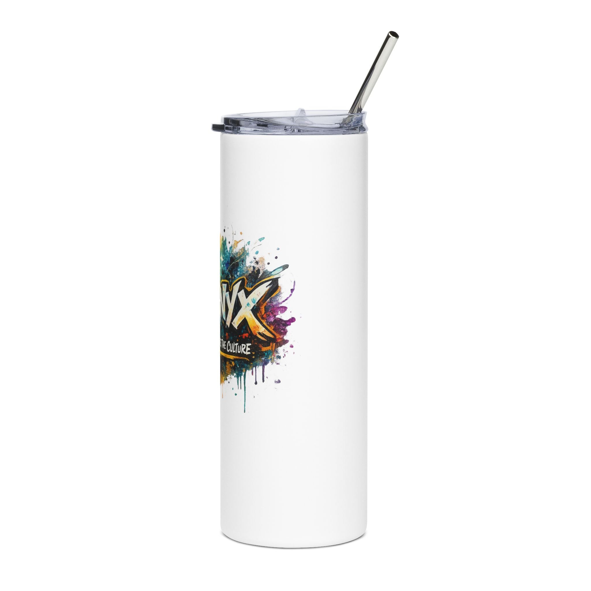 Urbanyx 20oz Stainless Tumbler — Colorful Graffiti "Wear the City, Live the Culture" Drinkware